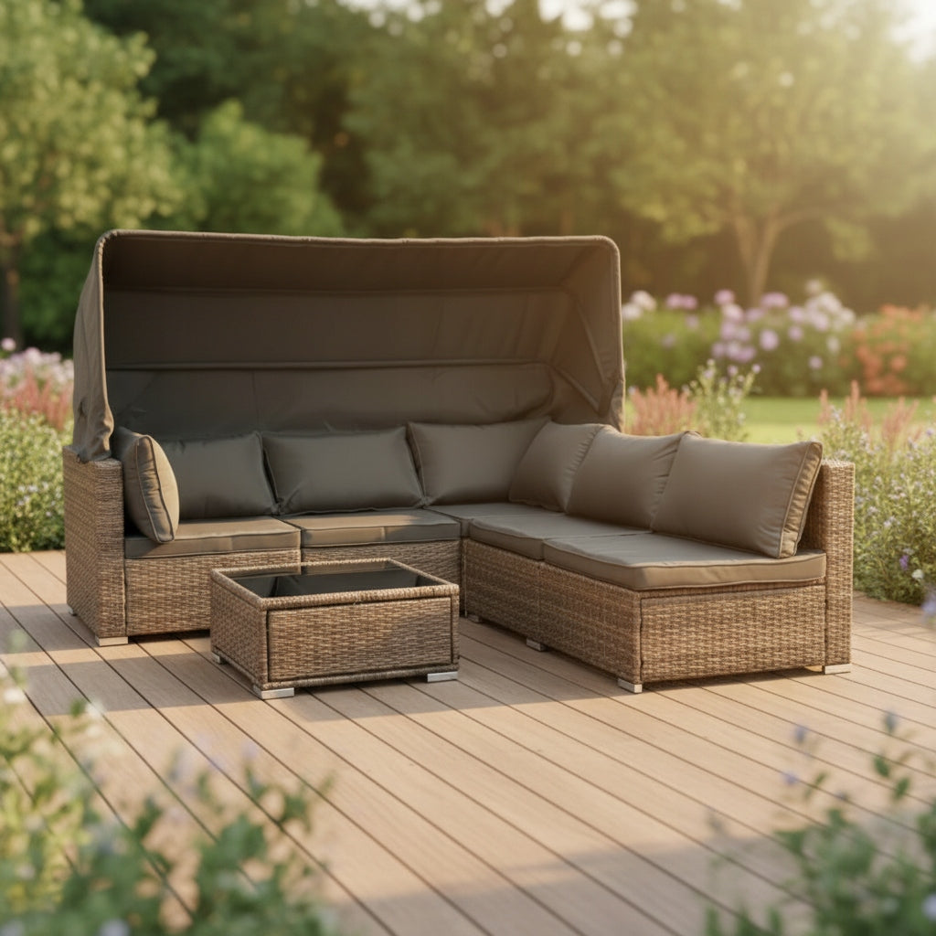 GARDEN FURNITURE SET SFS0101 MTG COUCH, CORNER LIGHT BROWN EAN (GTIN) 5906293693118
