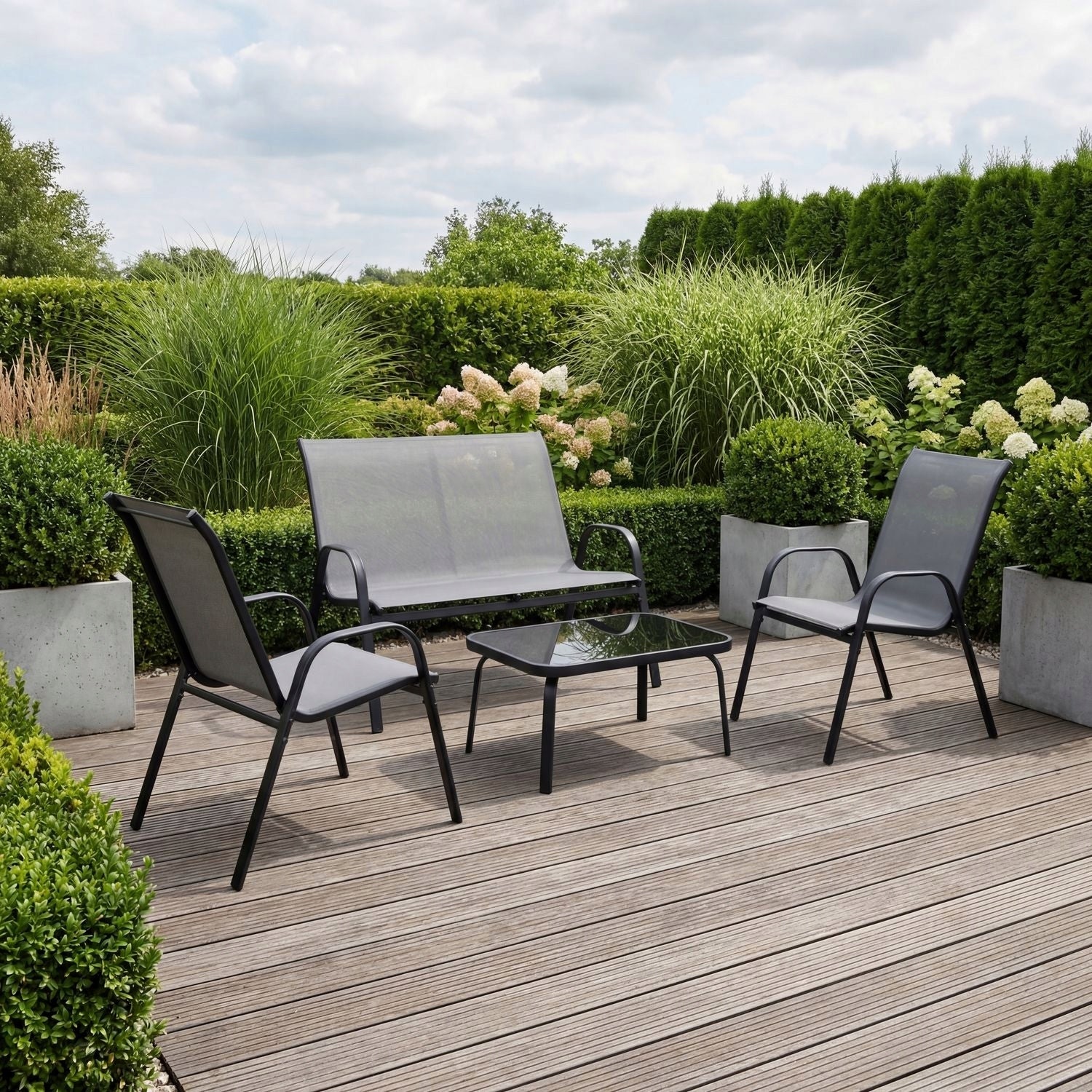 GARDEN FURNITURE SET SOFA 2 CHAIRS BENCH GARDEN FURNITURE SET BALCONY Packaging status original
