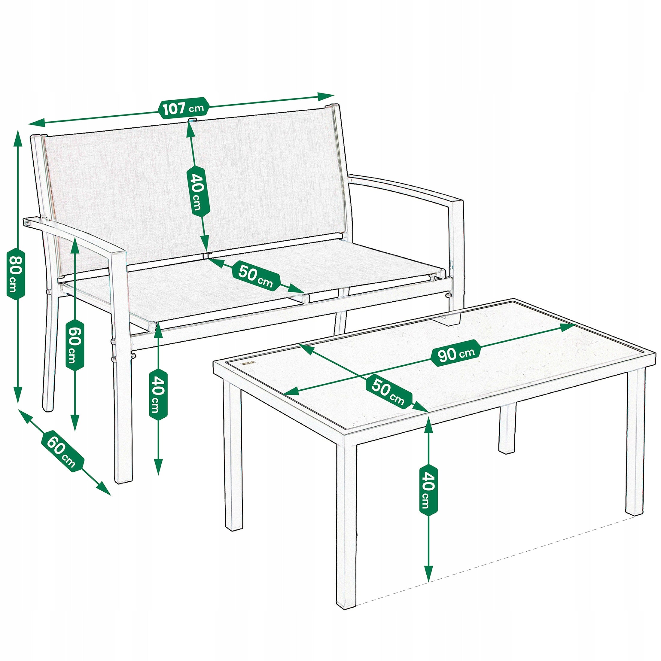GARDEN FURNITURE SET SOFA ARMCHAIRS TABLE GARDEN FURNITURE TERRACE BALCONY 4in1 Manufacturer Jumi