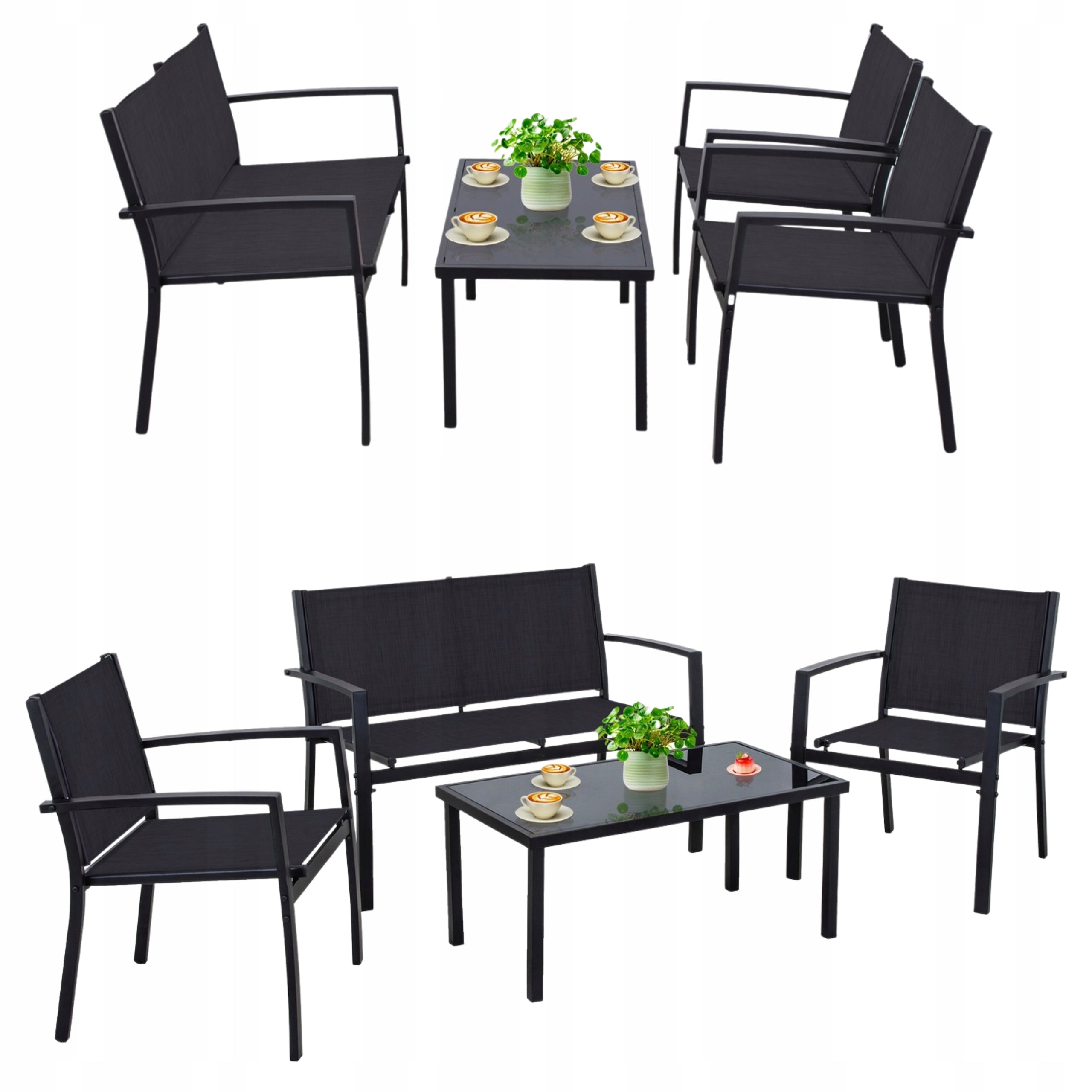 GARDEN FURNITURE SET SOFA ARMCHAIRS TABLE GARDEN FURNITURE TERRACE BALCONY 4in1