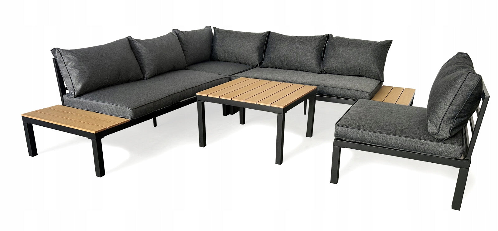 GARDEN FURNITURE SET SOFA, CORNER + 2 ARMCHAIRS, GARDENOVE Main material synthetic material