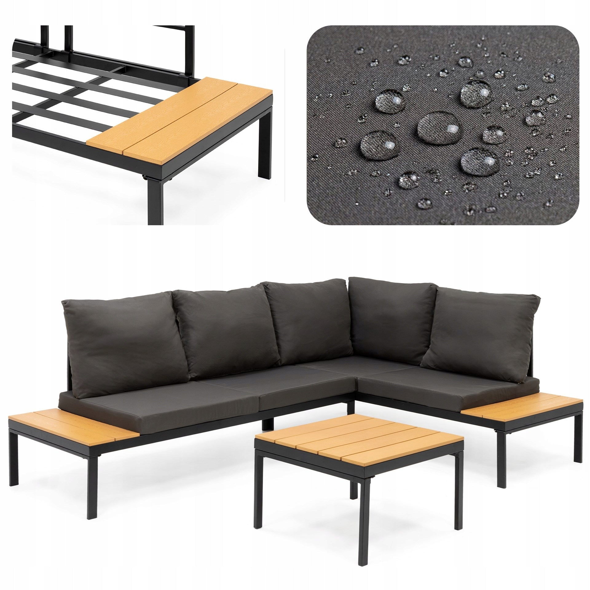 GARDEN FURNITURE SET SOFA STEEL TABLE FOR TERRACE FURNITURE SET FOR 4 PEOPLE For couch set