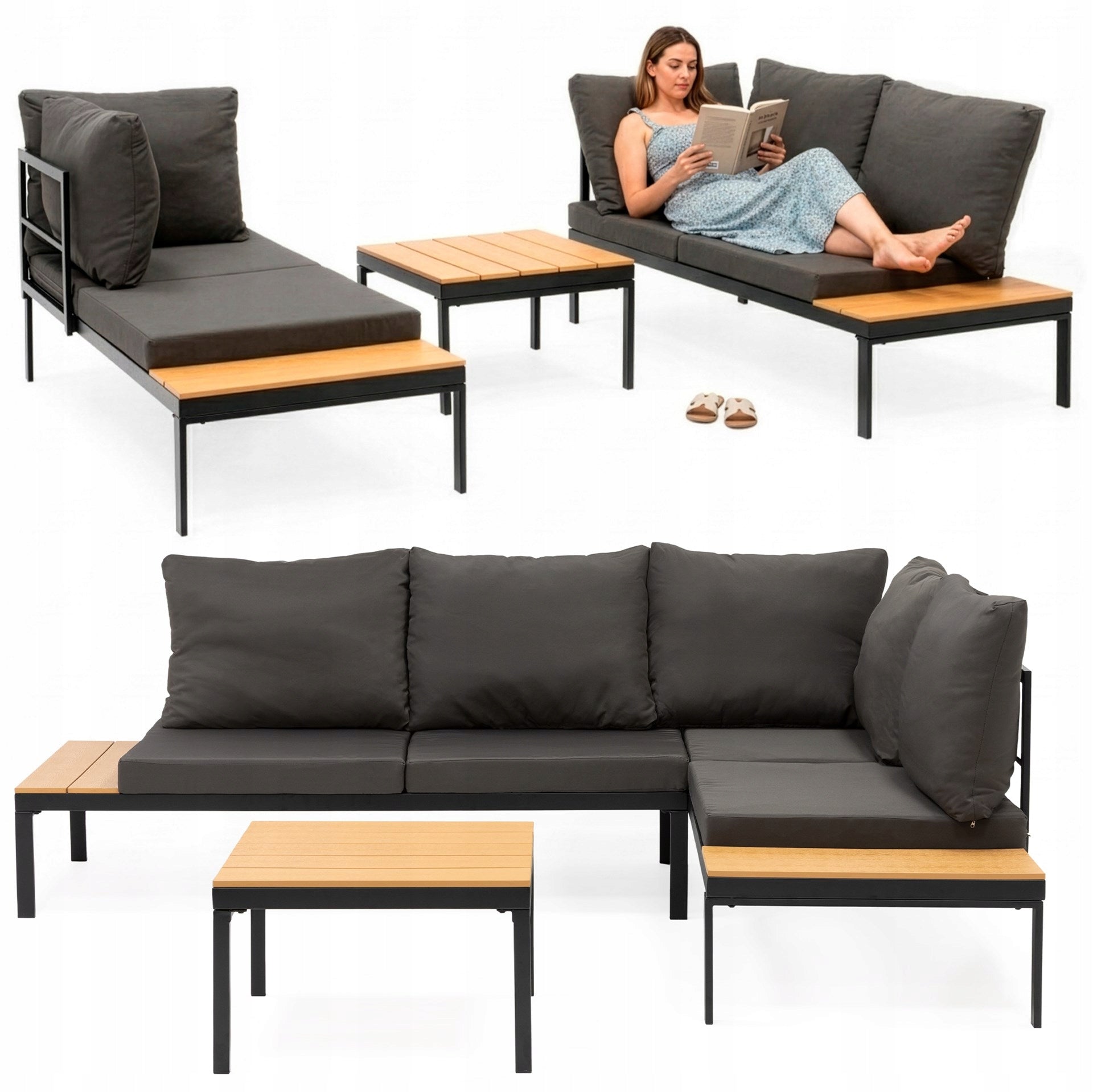 GARDEN FURNITURE SET SOFA STEEL TABLE FOR TERRACE FURNITURE SET FOR 4 PEOPLE Main material steel