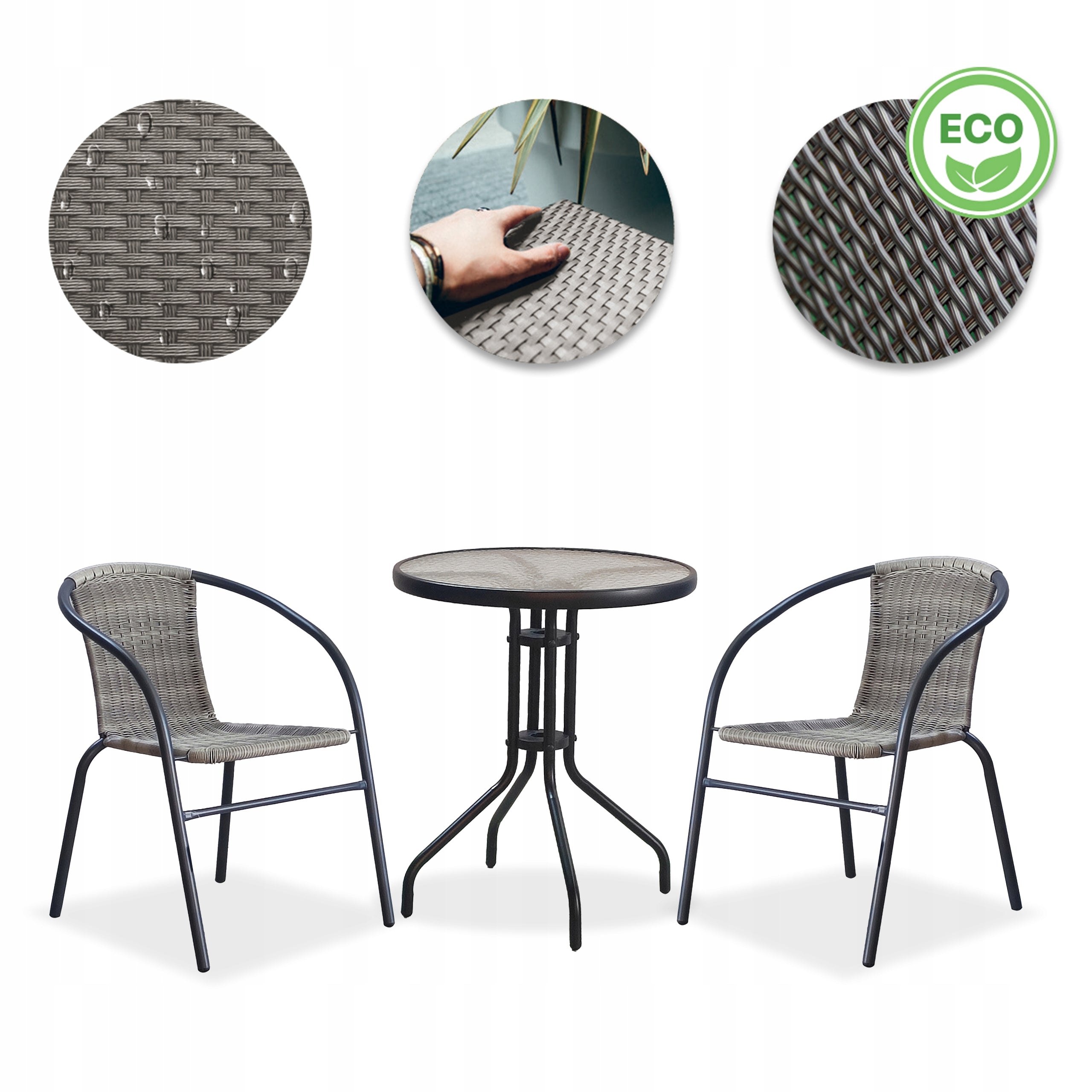 GARDEN FURNITURE SET TABLE CHAIRS FURNITURE SET TERRACE WITH TECHNORATANE EAN (GTIN) 5907265029348