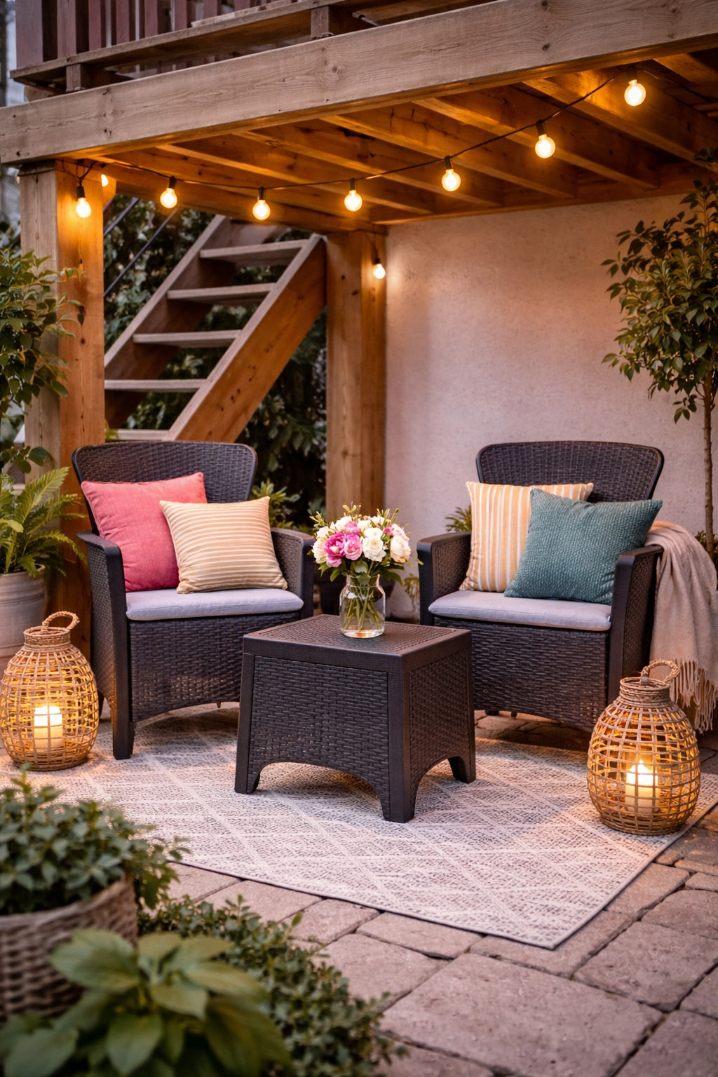 GARDEN FURNITURE SET TECHNORATTAN TERRACE FURNITURE BALCONY 2in1 Color gray