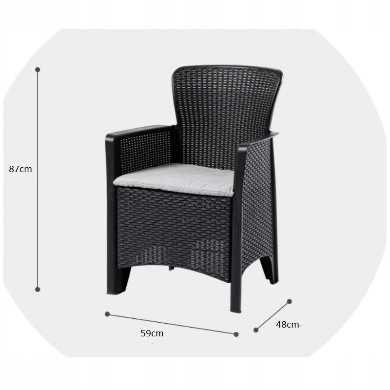 GARDEN FURNITURE SET TECHNORATTAN TERRACE FURNITURE BALCONY 2in1 Set contents armchair end table