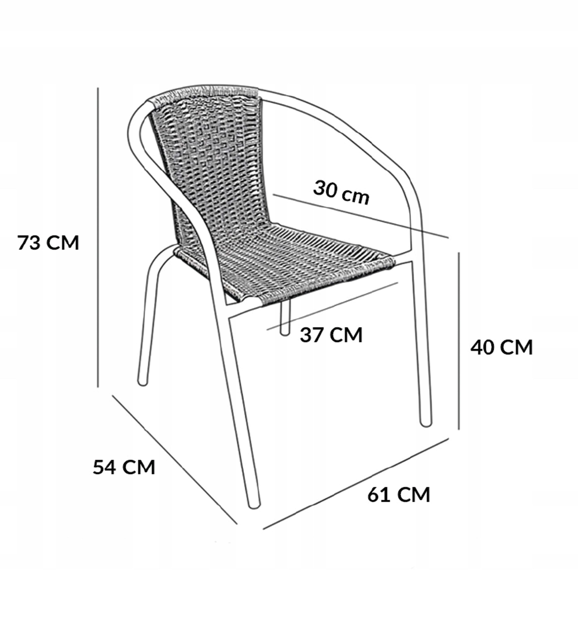 GARDEN FURNITURE SET TERRACE BALCONY TABLE 60x60 + 4x CHAIRS LORETTO BROWN Main material metal