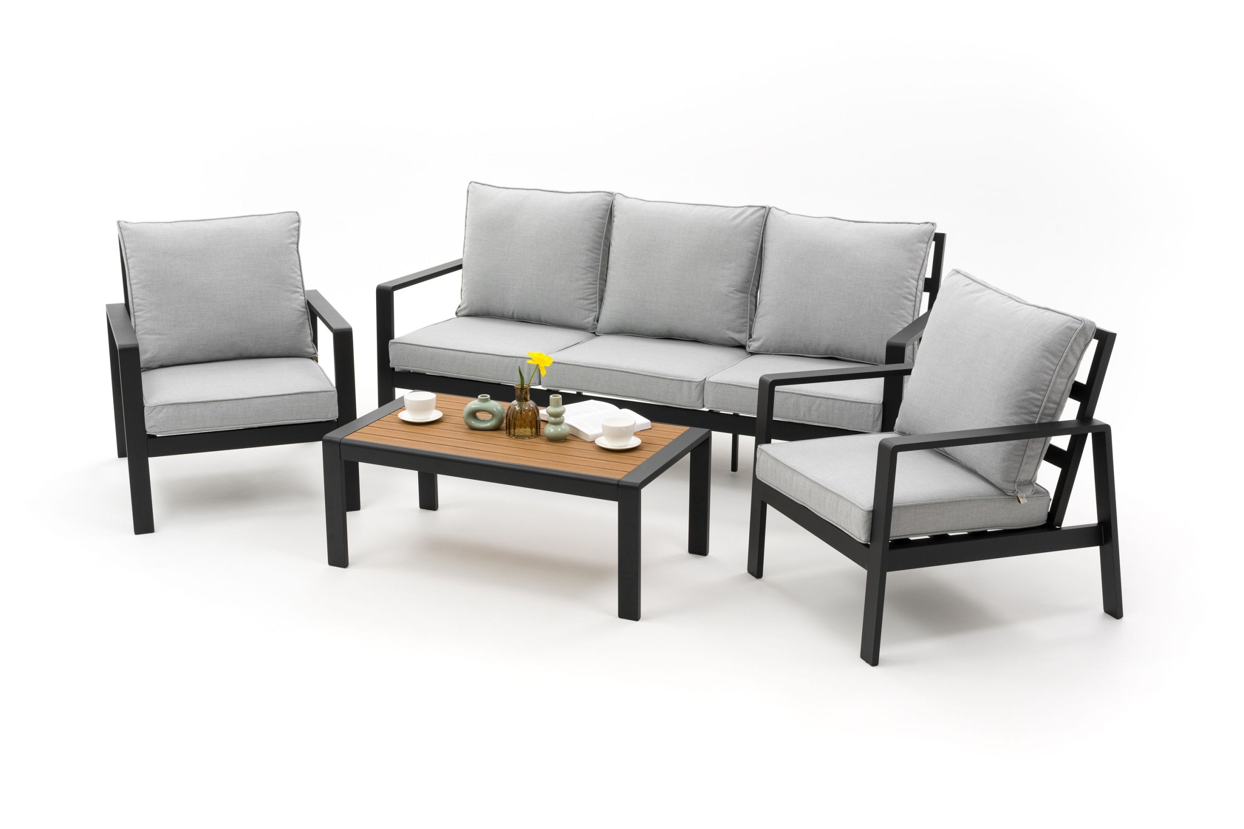 GARDEN FURNITURE SET TERRACE MODERN ALUMINUM ATOLL 5 GRAPHITE GRAY Manufacturer code ZESTAW ATOL 5 - GRAFITOWO-SZARY