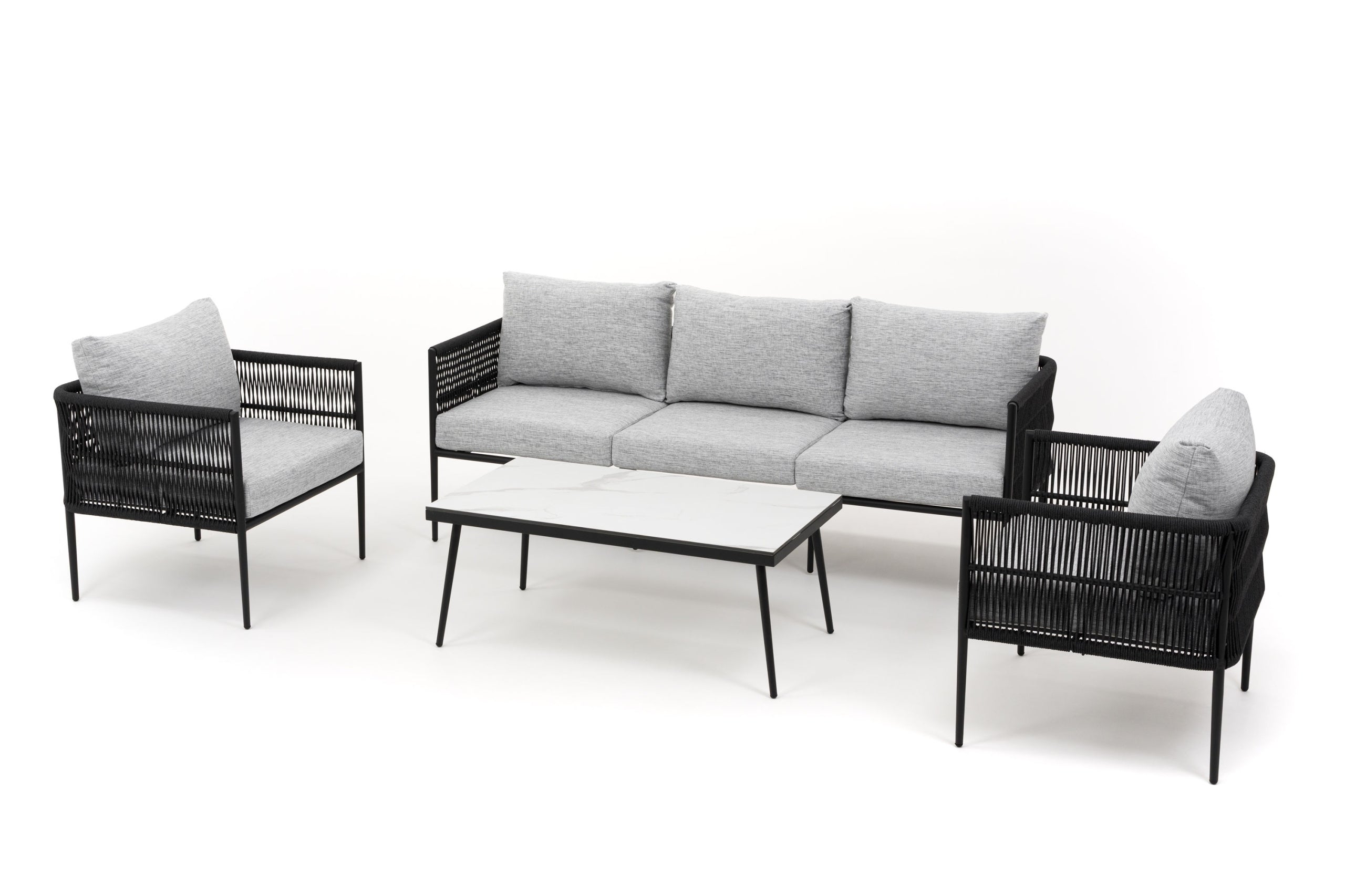 GARDEN FURNITURE SET TERRACE MODERN ALUMINUM BELIZE WHITE AND GRAY Main material aluminum