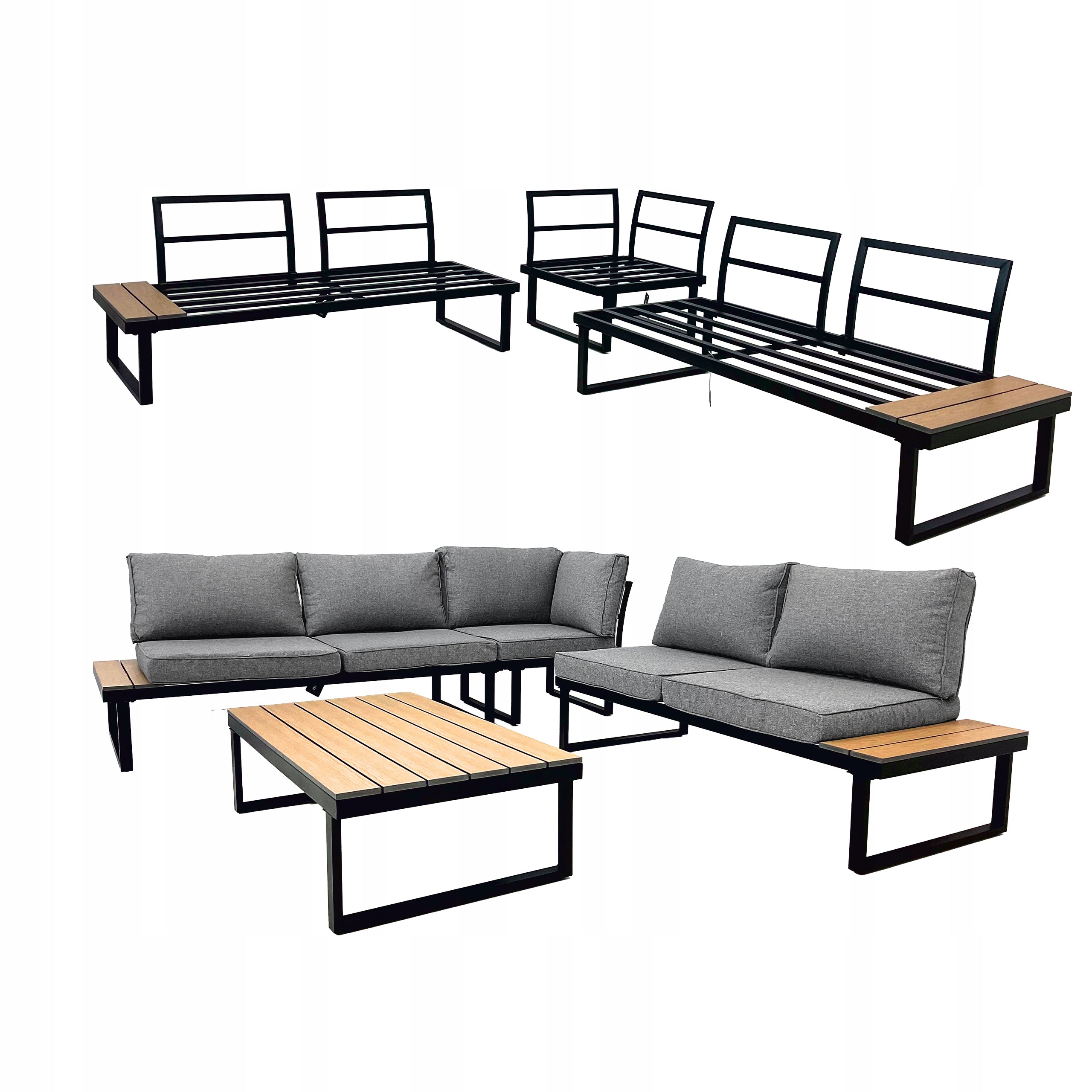 GARDEN FURNITURE SET TERRACE MODULAR CORNER TABLE VENTURA PRO C.GRAY Color gray