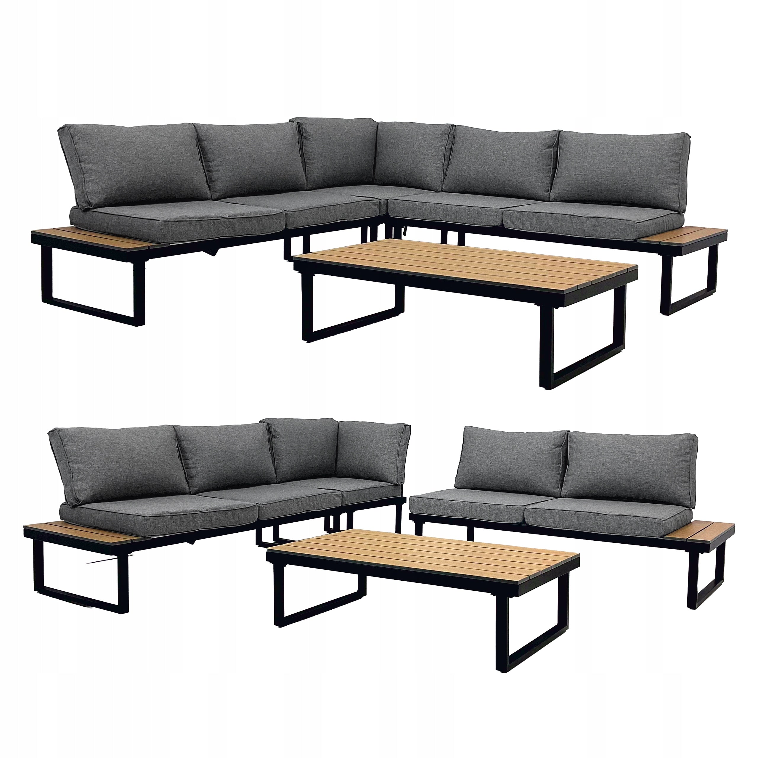 GARDEN FURNITURE SET TERRACE MODULAR CORNER TABLE VENTURA PRO C.GRAY Main material metal