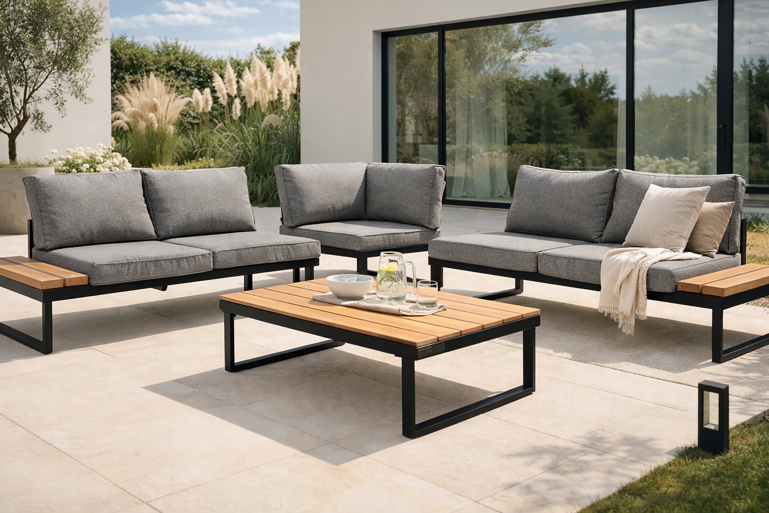 GARDEN FURNITURE SET TERRACE MODULAR CORNER TABLE VENTURA PRO C.GRAY Packaging status original