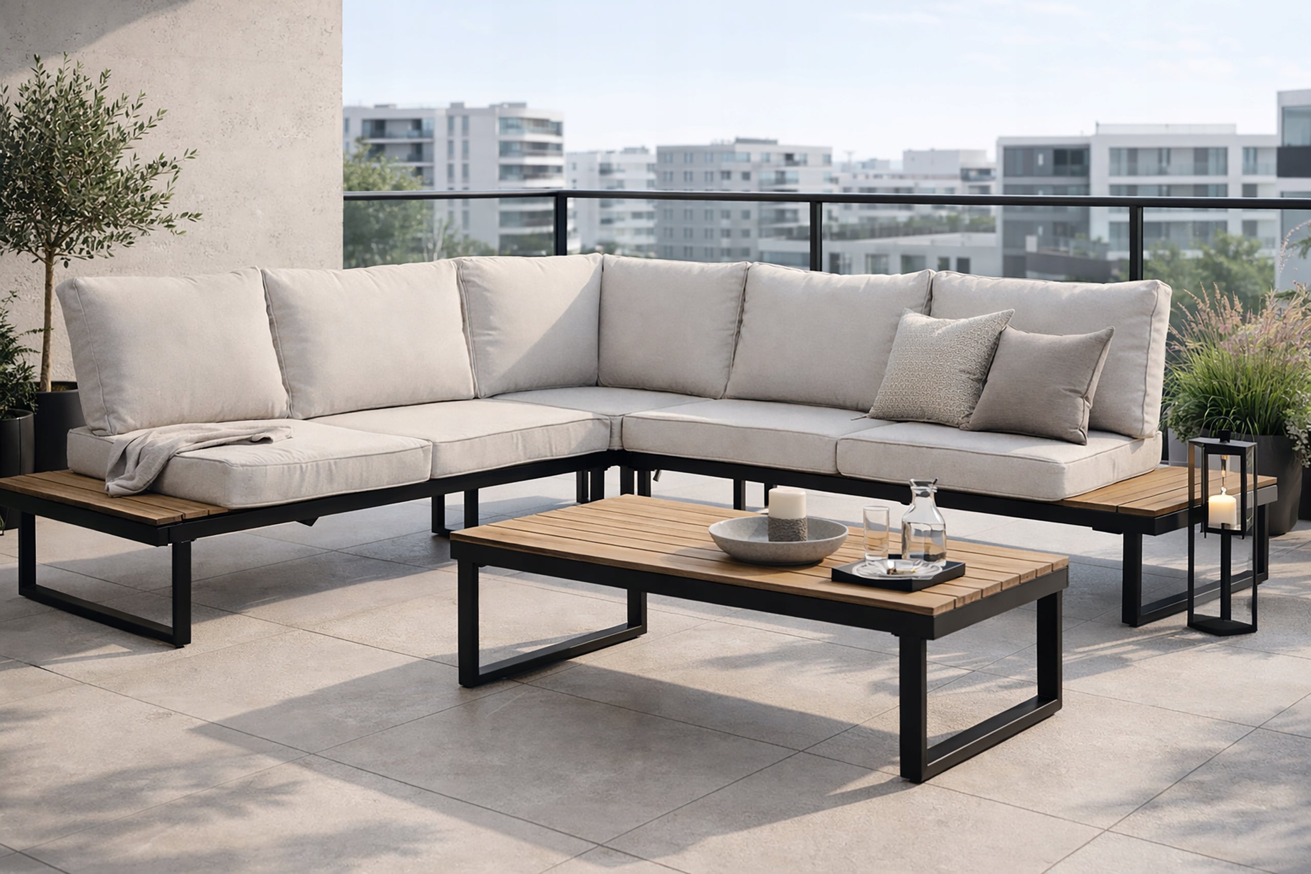 GARDEN FURNITURE SET TERRACE MODULAR CORNER TABLE VENTURA PRO TAUPE Manufacturer code Meb000070