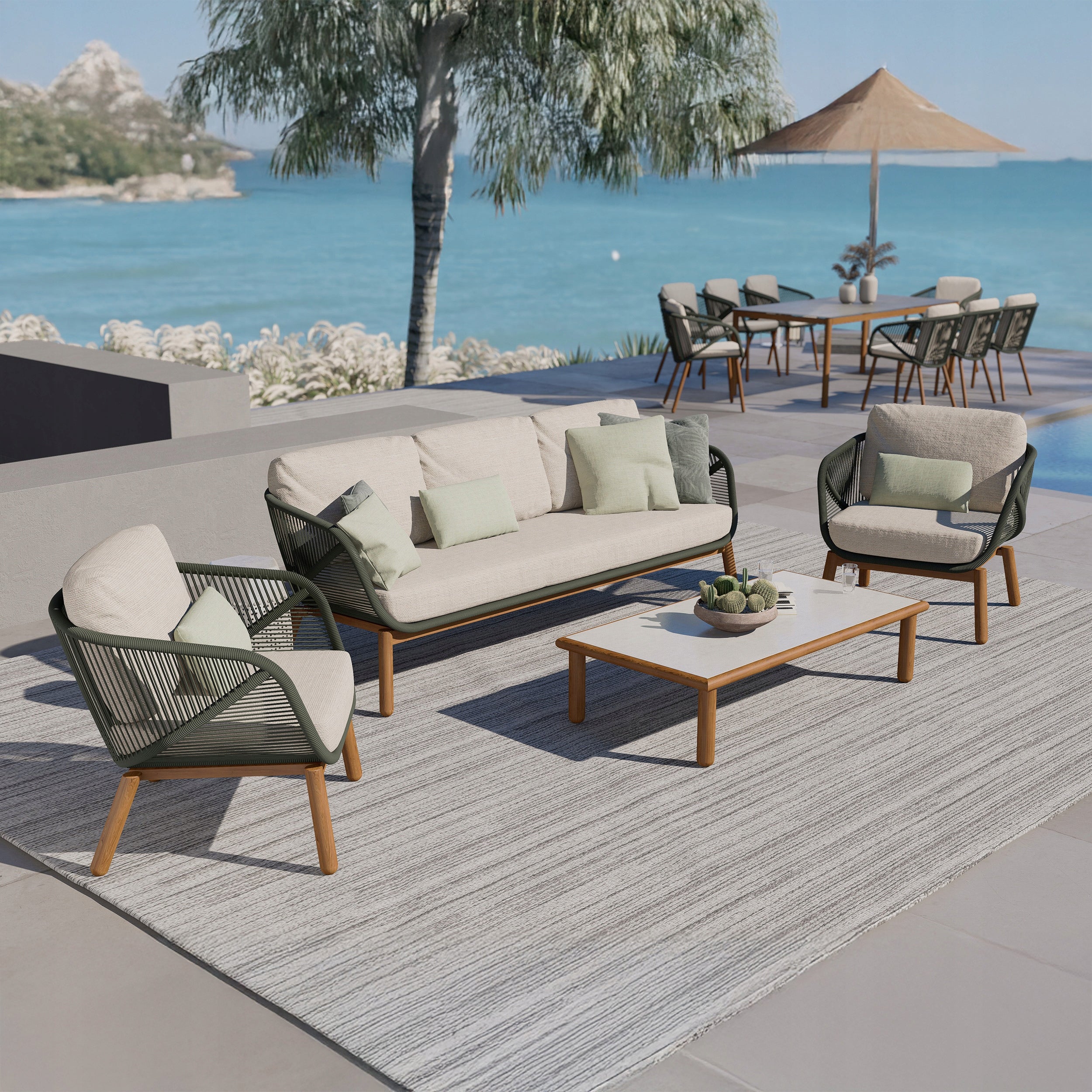 GARDEN FURNITURE SET WITH ALUMINUM GARDEN FURNITURE FOR TERRACE FOR 5 PEOPLE Manufacturer code 501.3261.000
