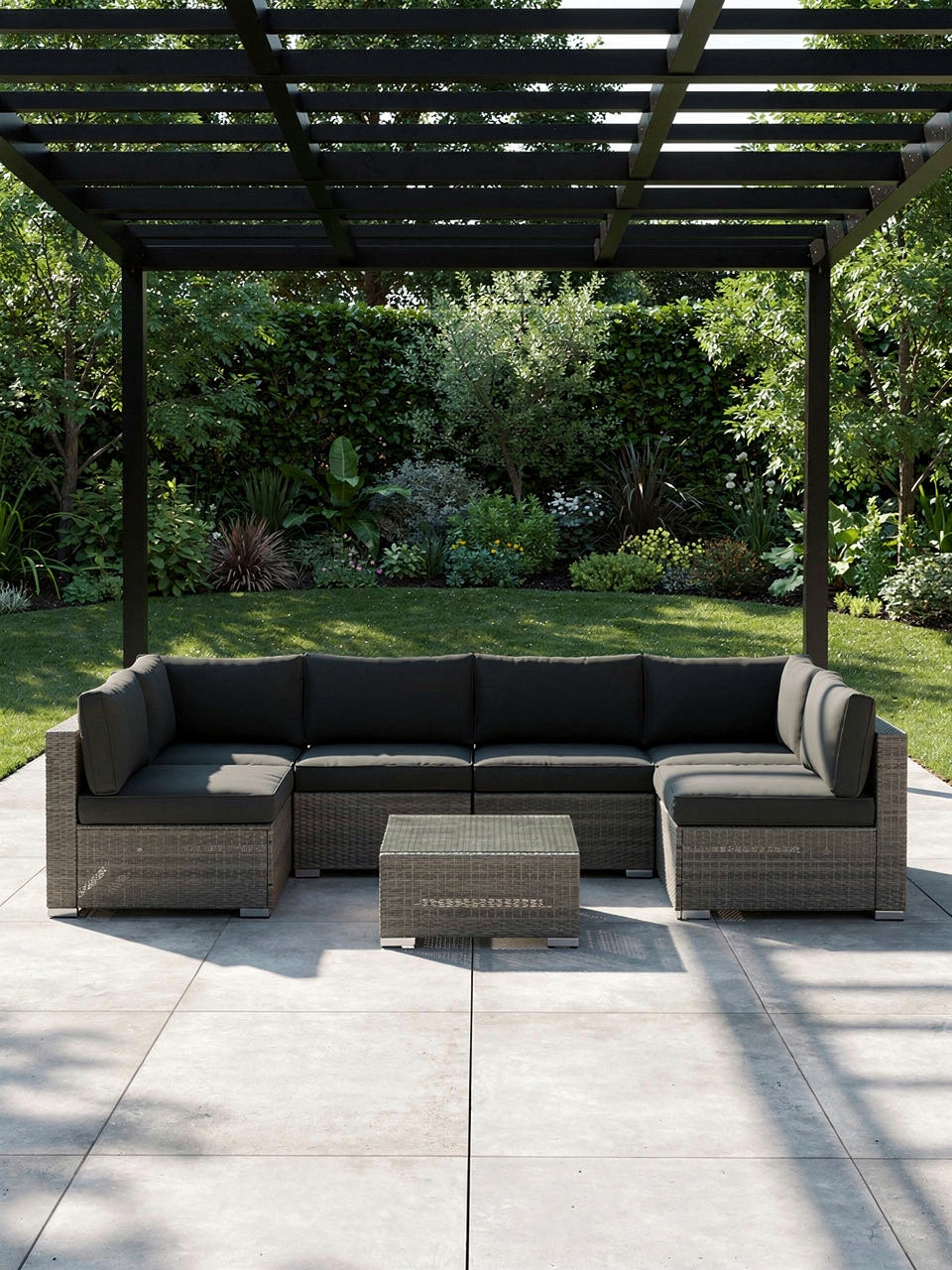 GARDEN FURNITURE SET XL2501 RATTAN CORNER TABLE FOR TERRACE GREY Main material synthetic rattan