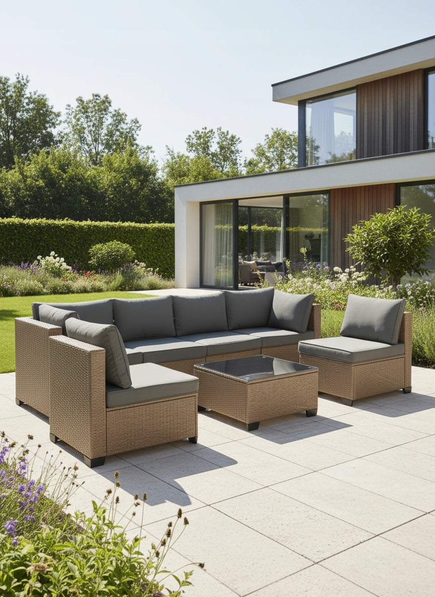 GARDEN FURNITURE SET XL2501 RATTAN CORNER TABLE TERRACE NATURAL Manufacturer MTG Trade Group
