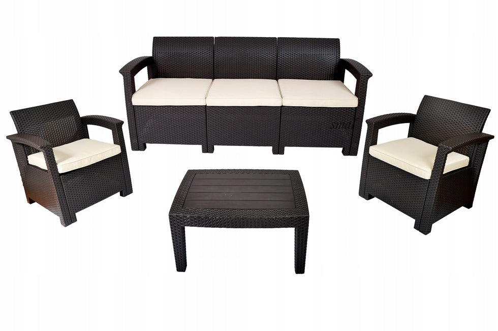 GARDEN FURNITURE terrace LISBON SET TECHNORATTAN - GRAPHITE Number of items in the set 4