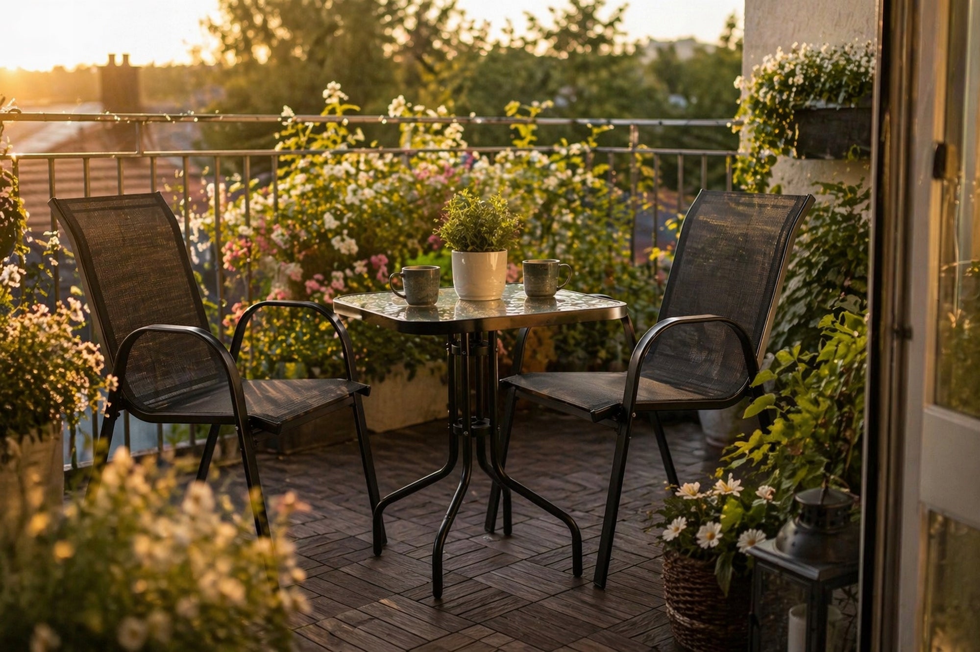 GARDEN FURNITURE terrace balcony set table chair table black Manufacturer Jumi
