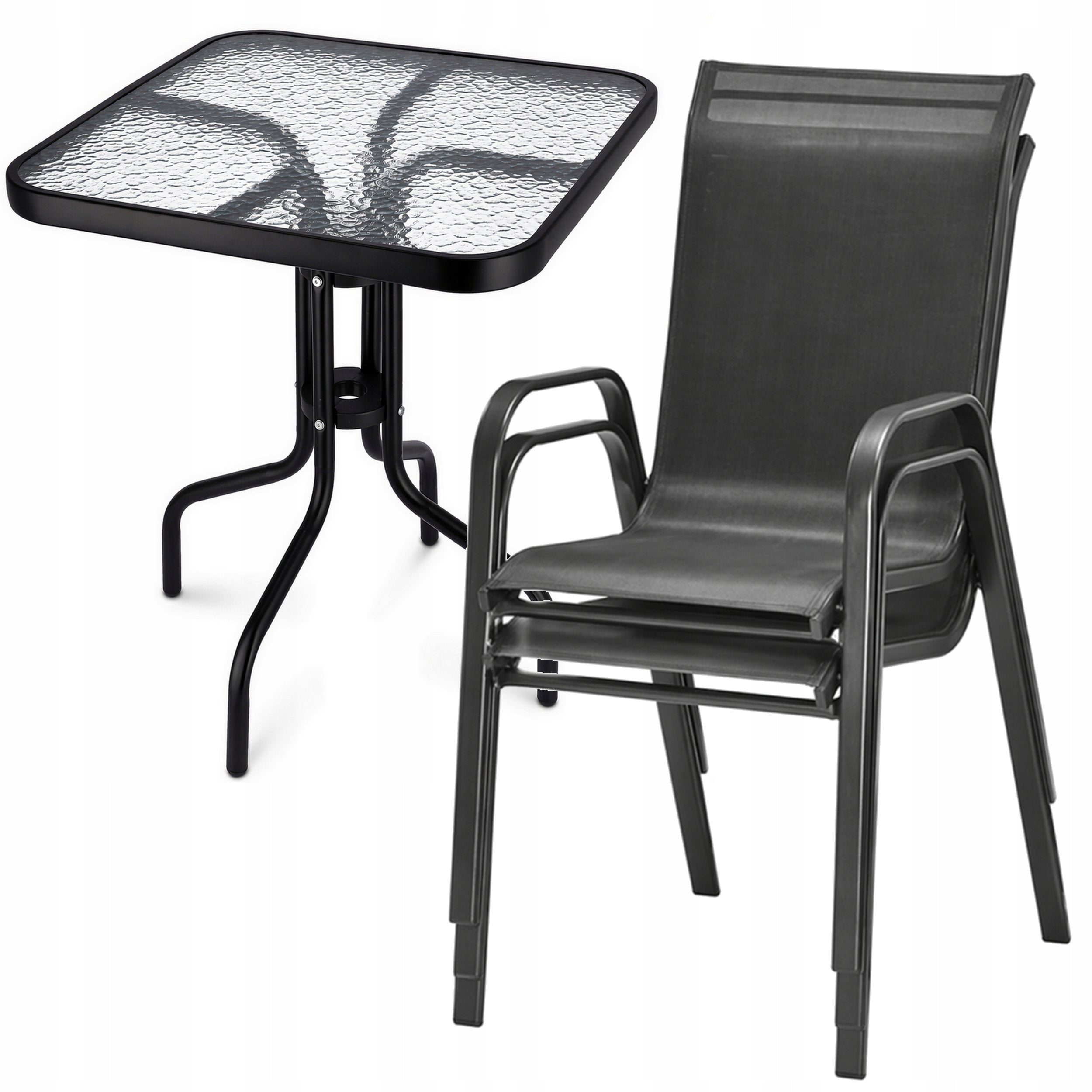 GARDEN FURNITURE terrace balcony set table chair table black Manufacturer code 5900410967977
