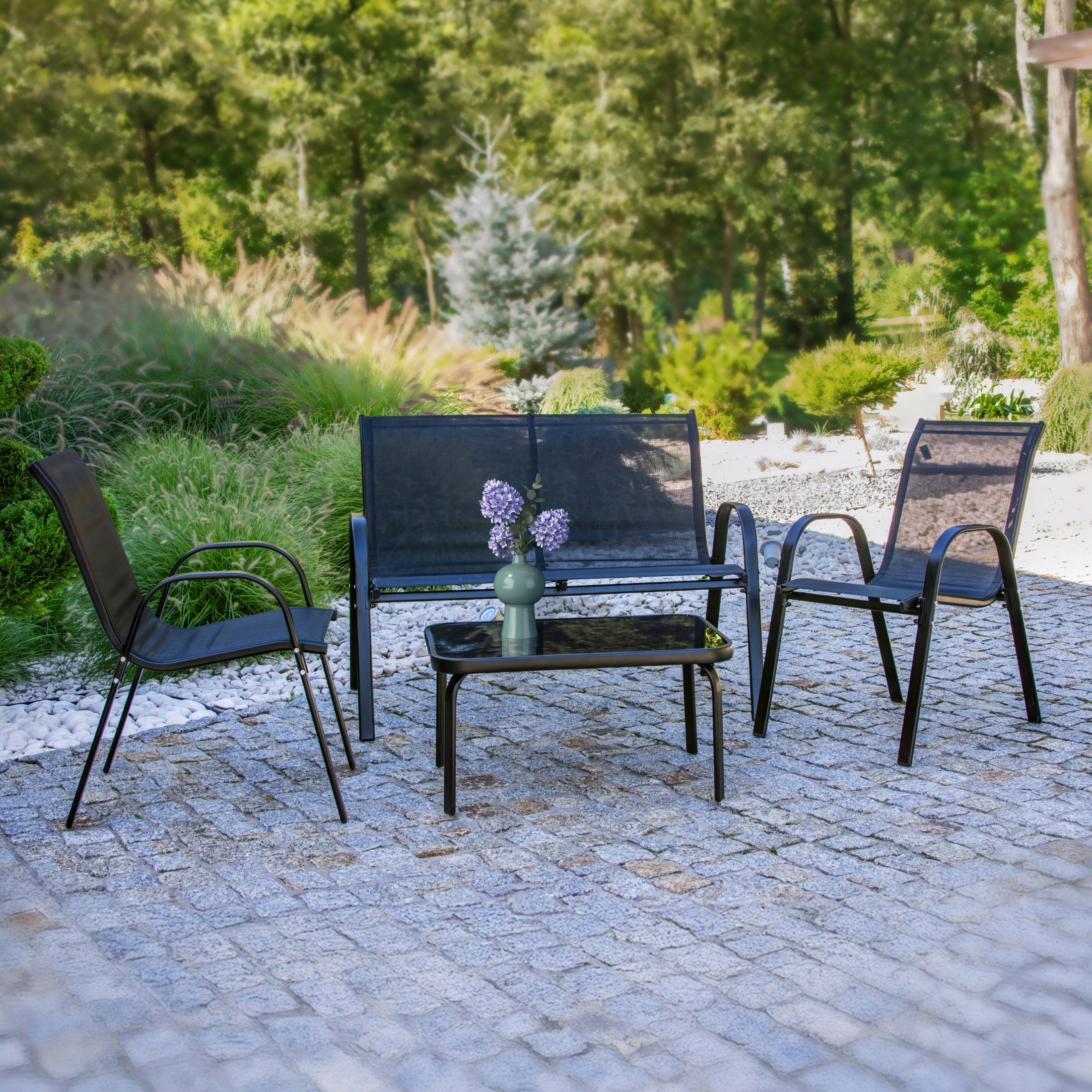 GARDEN FURNITURE terrace garden set table chair sofa black coffee Manufacturer code OM-967984
