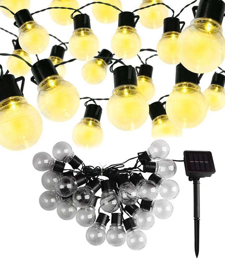 GARDEN GARLAND DECORATIVE LAMPS WARM SOLAR 20 LED BULBS 5m