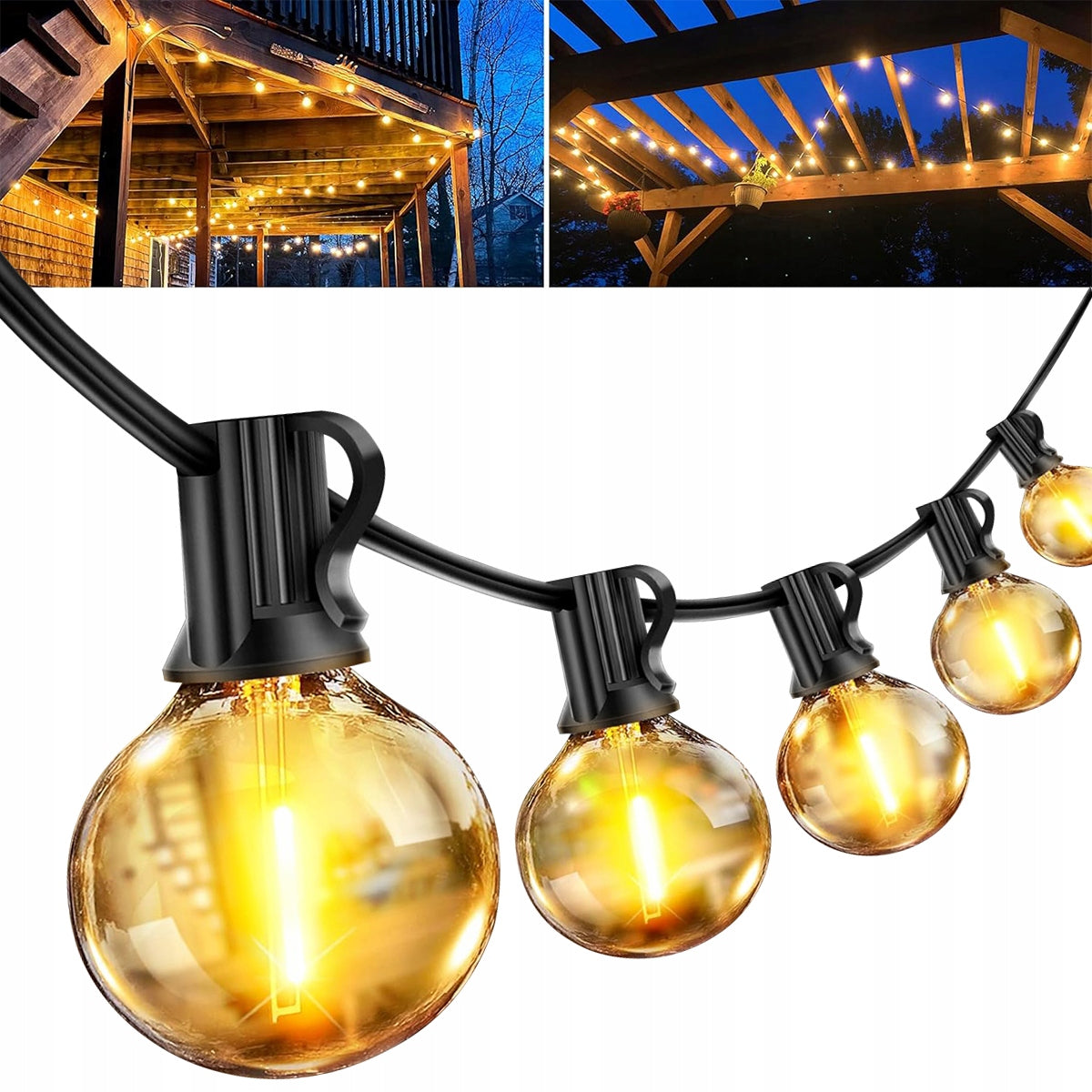 GARDEN GARLAND LIGHT DECORATION 18M BULBS 50 LED OUTDOOR LIGHTS Packaging status original