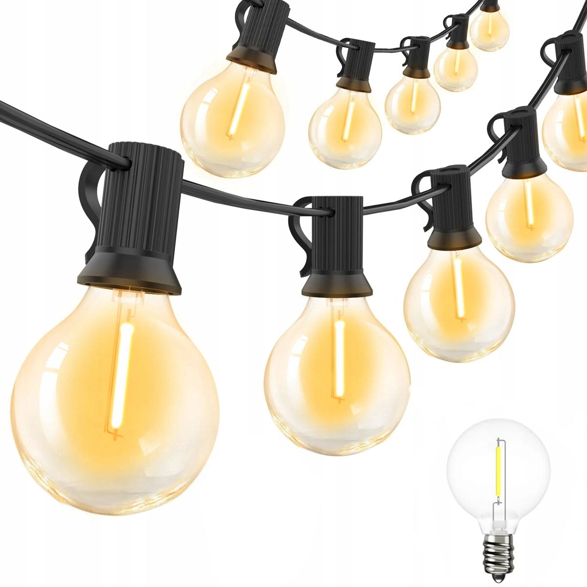 GARDEN GARLAND LIGHT DECORATION 18M BULBS 50 LED OUTDOOR LIGHTS