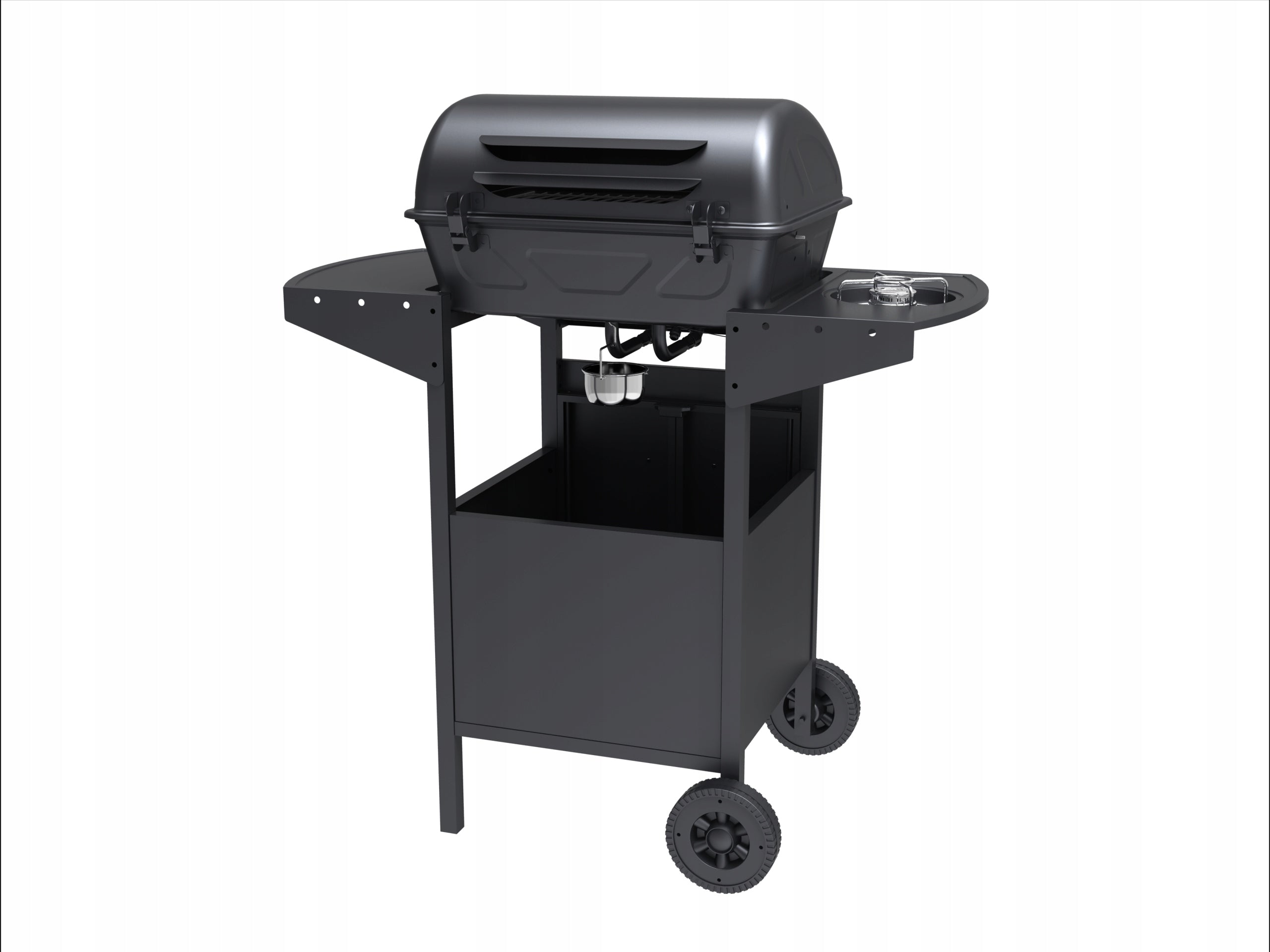GARDEN GAS GRILL 2+1 8kW LARGE GRATE CABINET SIDE BURNER THERMOMETER Brand Presson