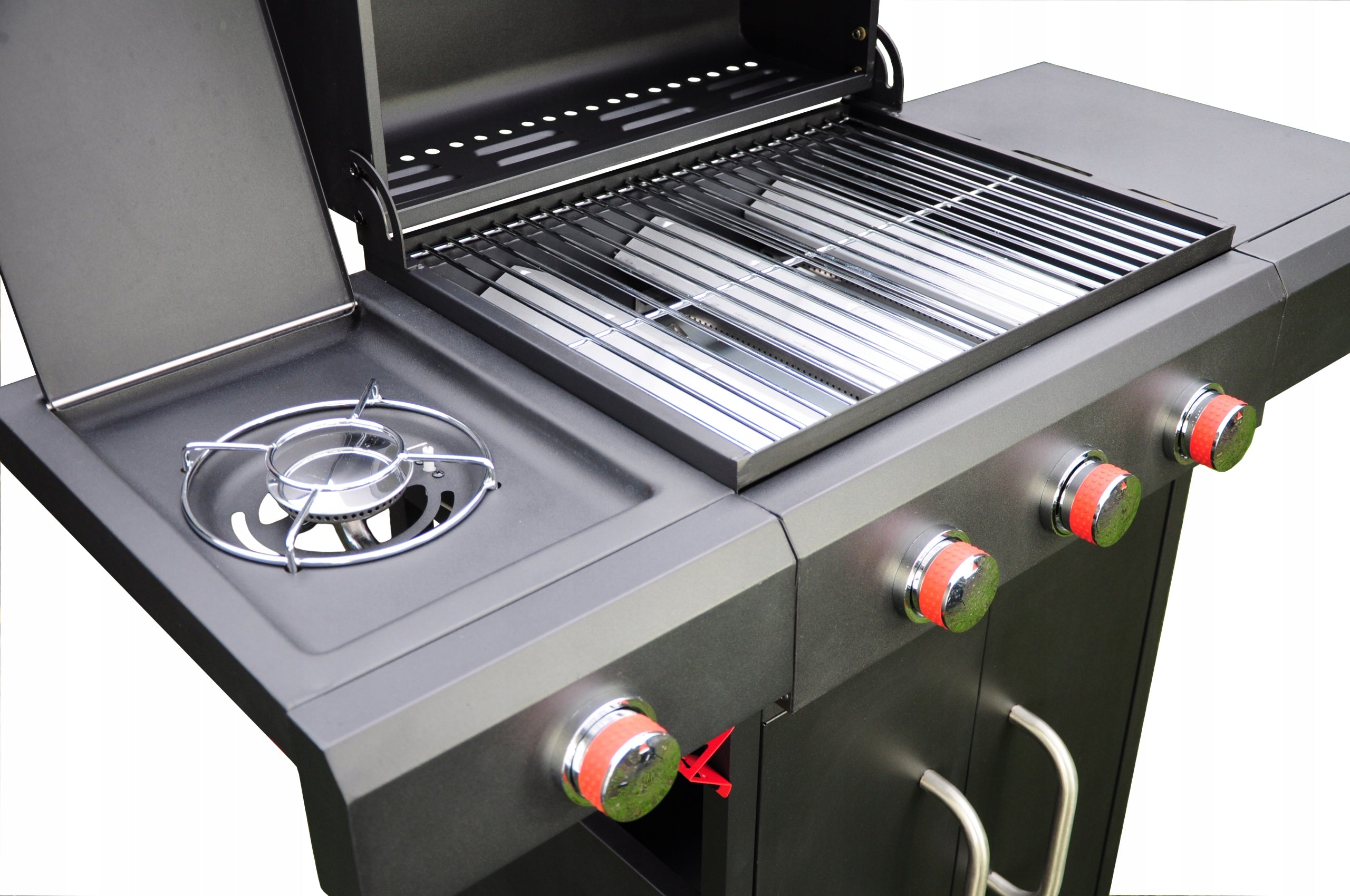 GARDEN GAS GRILL 3+1 11,6kW LARGE GRATE CABINET Grill depth 52.8 cm