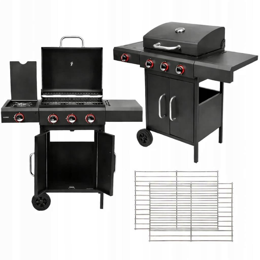 GARDEN GAS GRILL 3+1 11,6kW LARGE GRATE CABINET