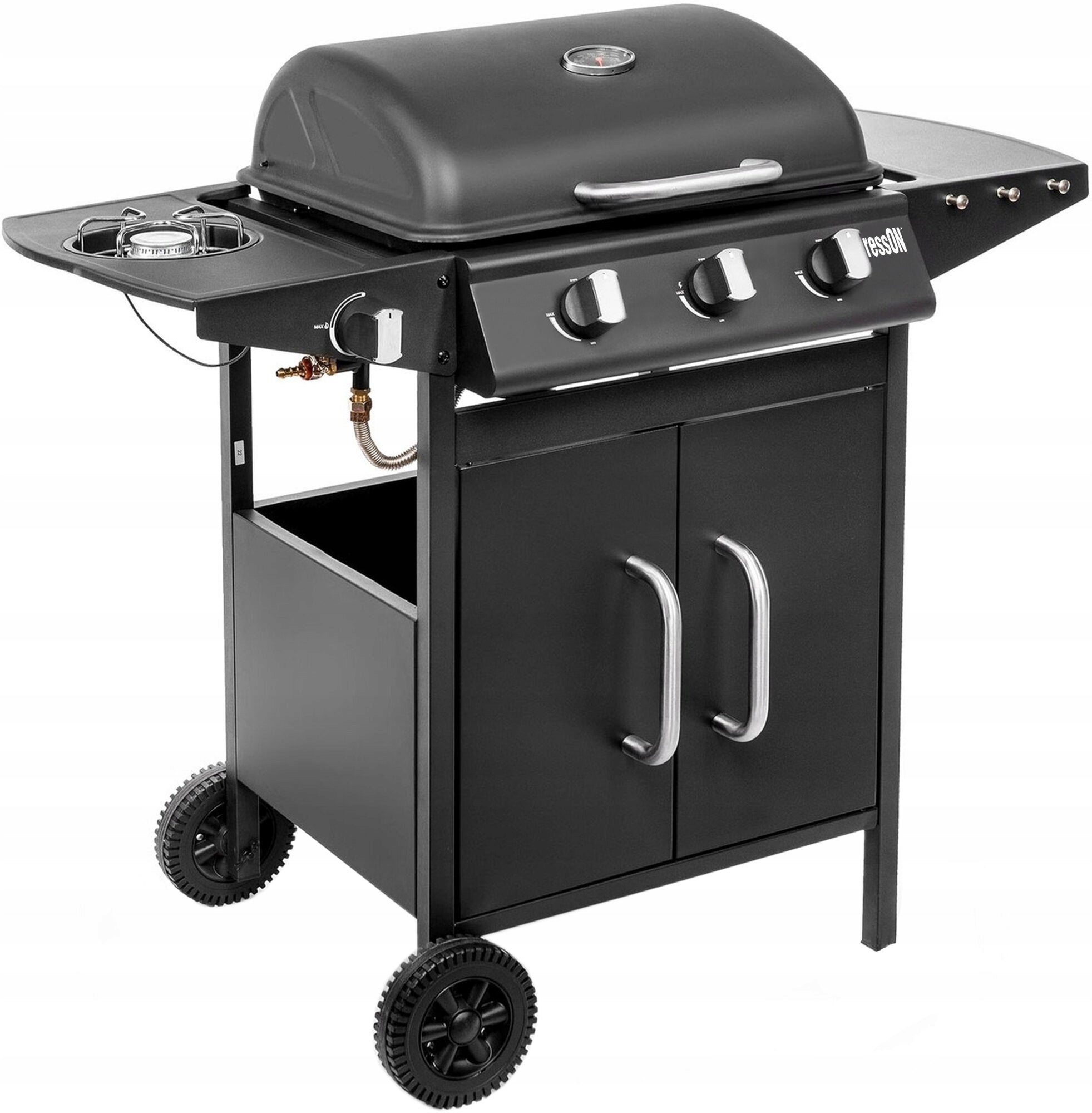 GARDEN GAS GRILL 3+1 11kW LARGE GRATE CABINET SIDE BURNER THERMOMETER Manufacturer code GRILL GAZOWY OGRODOWY 4+1 13,9kW DUŻY