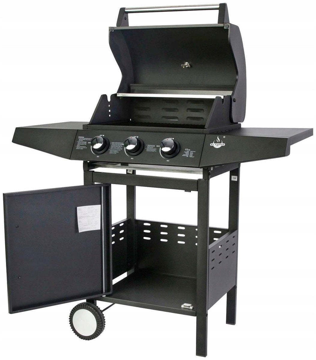 GARDEN GAS GRILL EL FUEGO SAN ANGELO 8.4kW 3BURNERS+REDUCER AT HAND! Manufacturer code AY0581
