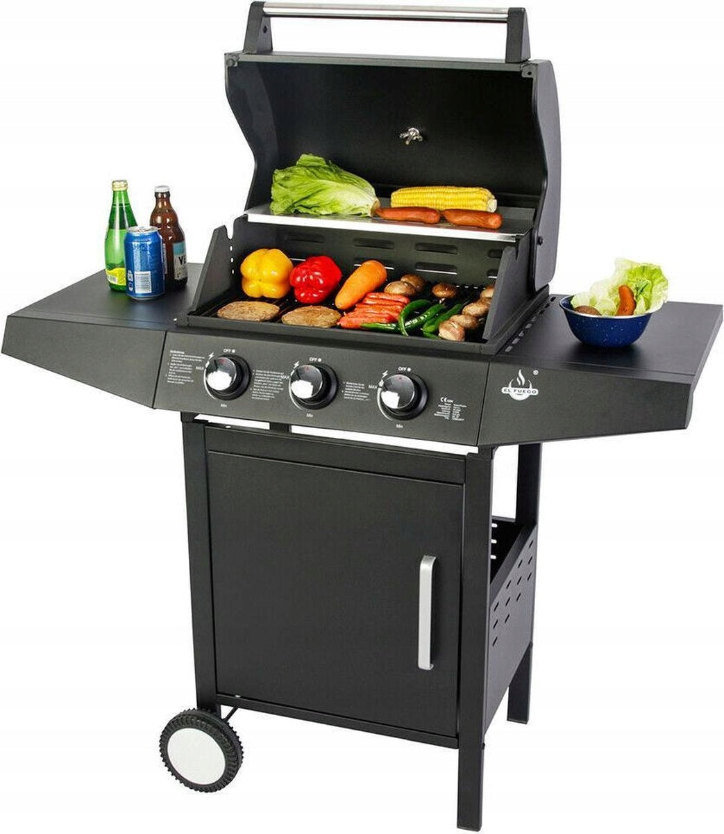 GARDEN GAS GRILL EL FUEGO SAN ANGELO 8.4kW 3BURNERS+REDUCER AT HAND! Number of burners 3