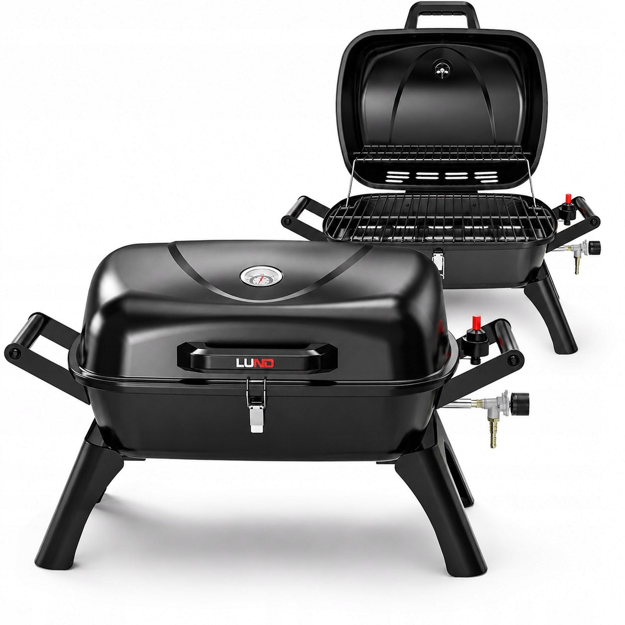 GARDEN GAS GRILL FOLDING 1 BURNER 3,5KW IGNITION PIEZO GRATE 47 x 37CM