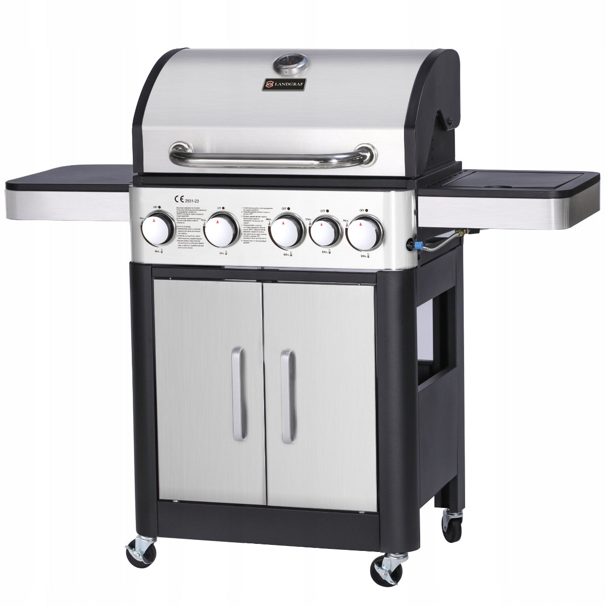 GARDEN GAS GRILL LANDGRAF 13,7 kW CAST IRON GRATE PLACE FOR CYLINDER Grill depth 53 cm