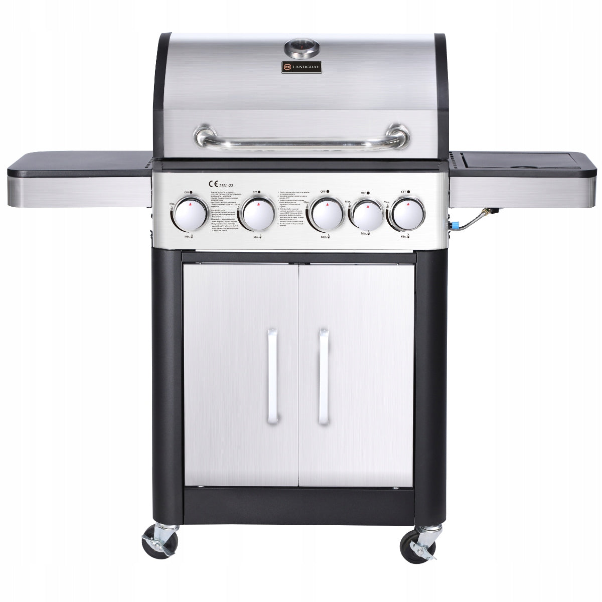 GARDEN GAS GRILL LANDGRAF 13,7 kW CAST IRON GRATE PLACE FOR CYLINDER Grill width 106 cm