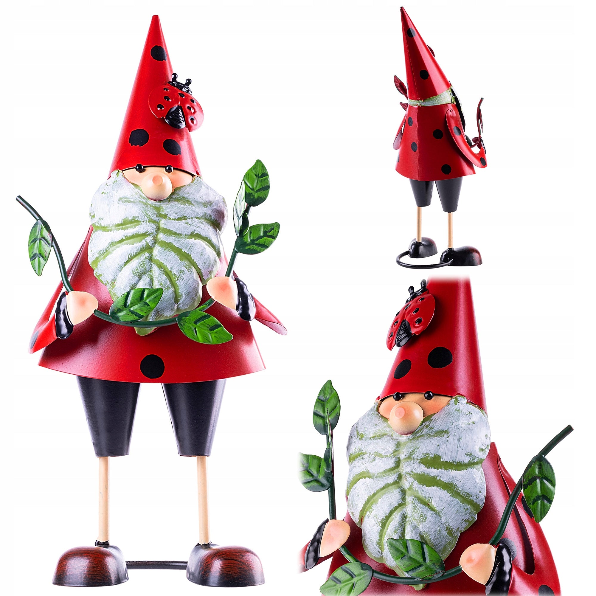 GARDEN GNOME 30cm GARDEN FIGURINE STEEL FIGURE DECORATION