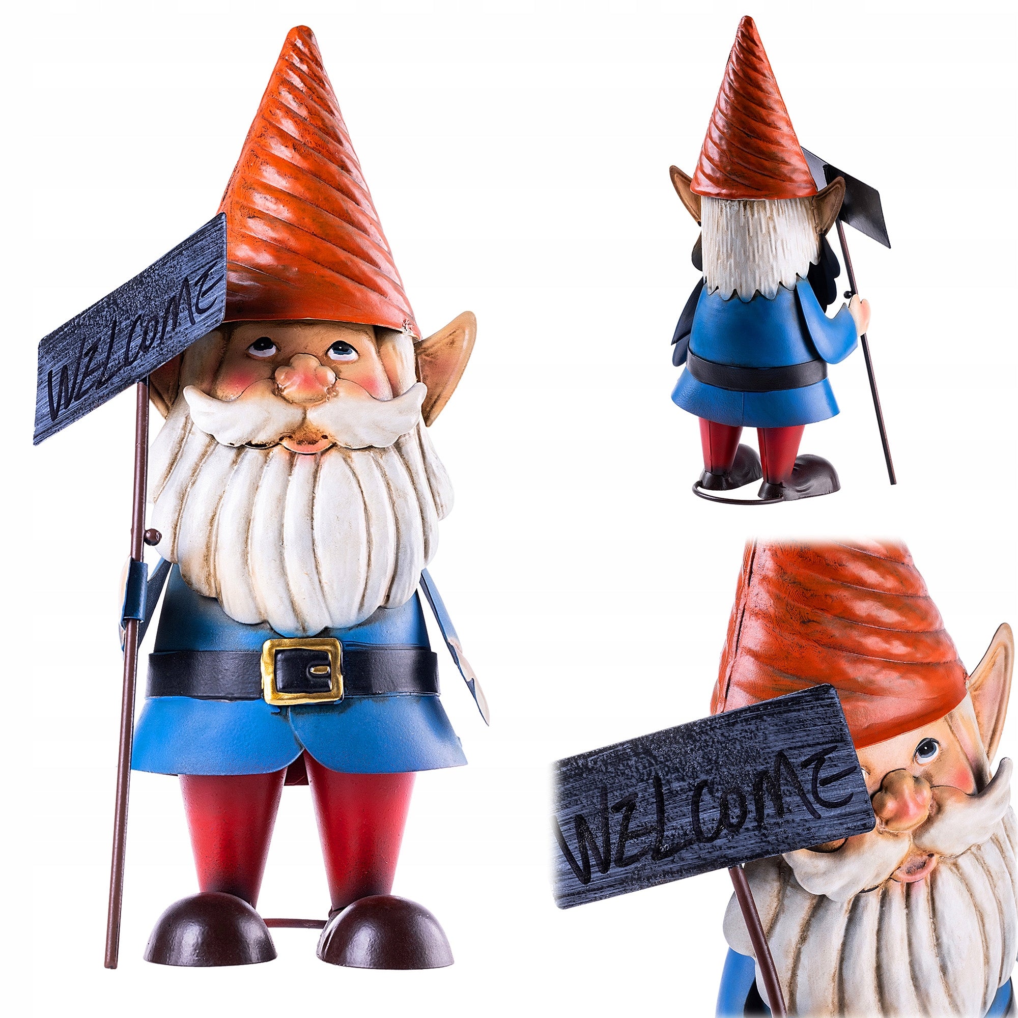 GARDEN GNOME 33cm GARDEN FIGURINE STEEL FIGURE DECORATION