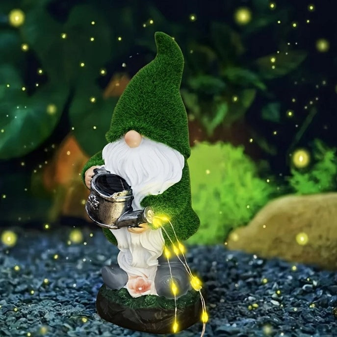 GARDEN GNOME DECORATIVE FIGURINE WITH SOLAR LAMP WATERPROOF LIGHT Packaging status original