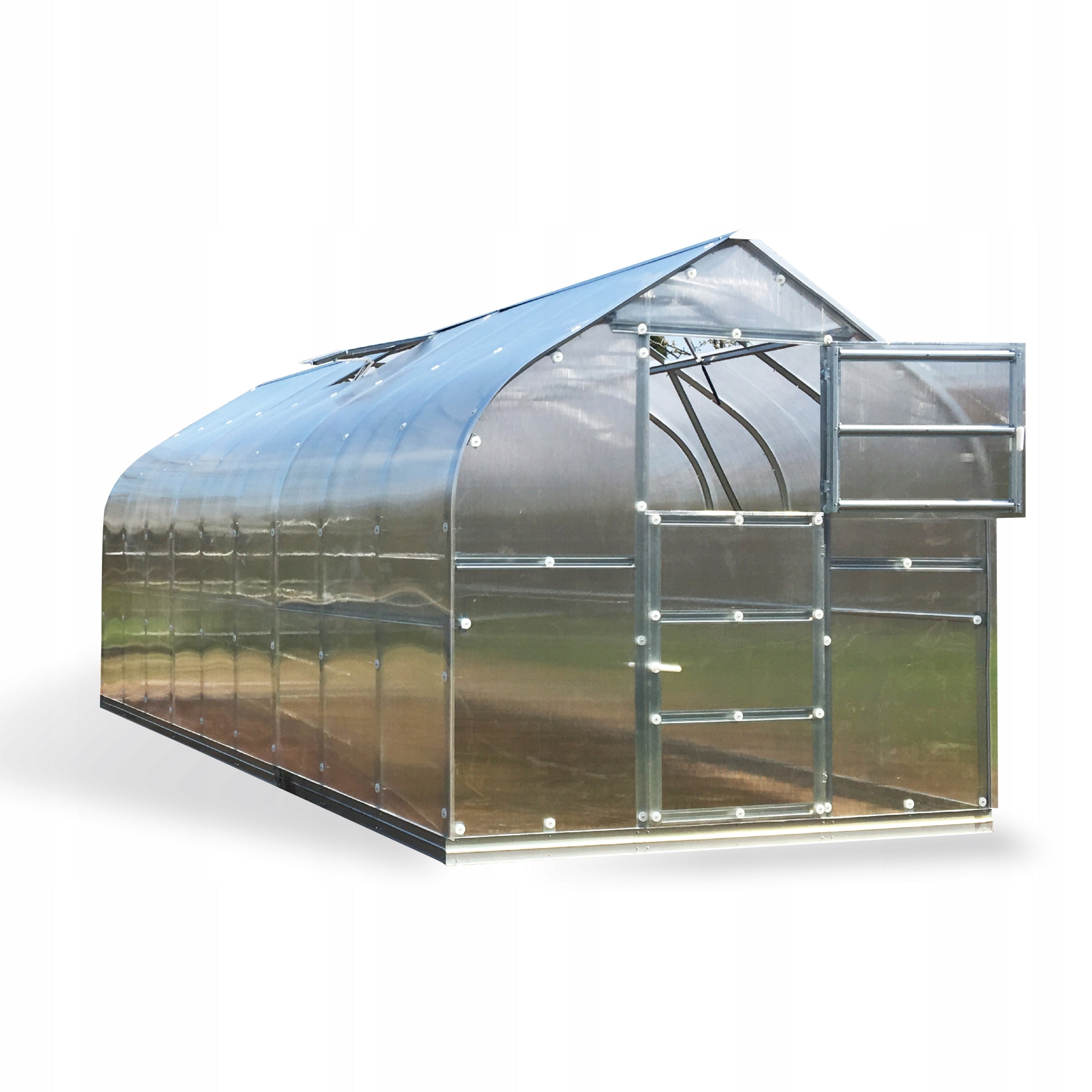 GARDEN GREENHOUSE 2,5x6 m POLYCARBONATE 6 mm AUTOMATIC WINDOWS FOUNDATION
