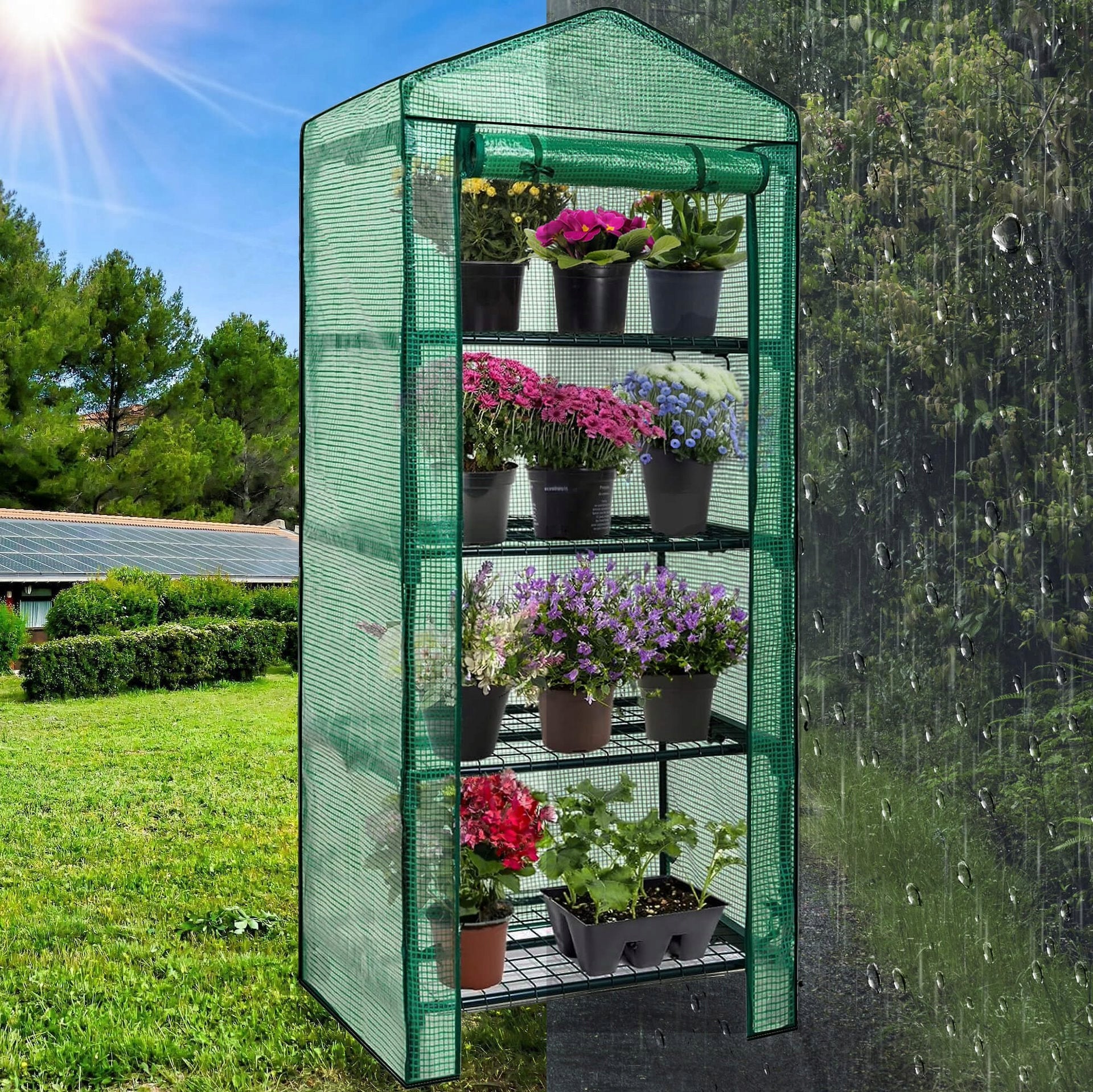GARDEN GREENHOUSE BALCONY bookcase 4 shelves 160x70x50cm UV4 for BALCONY FOLIAK Packaging status original