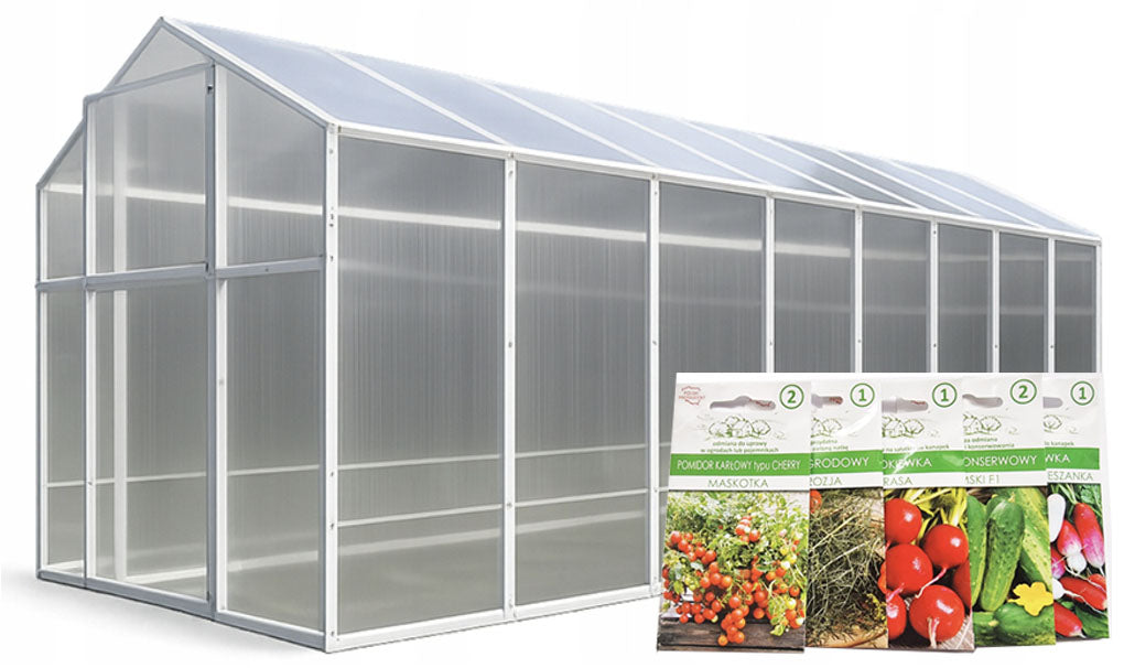 GARDEN GREENHOUSE MADE OF POLYCARBONATE 12m2 POLYCARBONATE TUNNEL 210X606 PTF