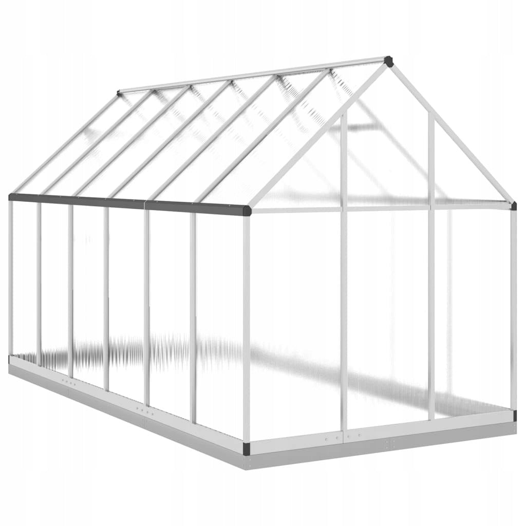 GARDEN GREENHOUSE WITH BASE FRAME SILVER 334X169X202CM ALUMINIUM Kind Stationary