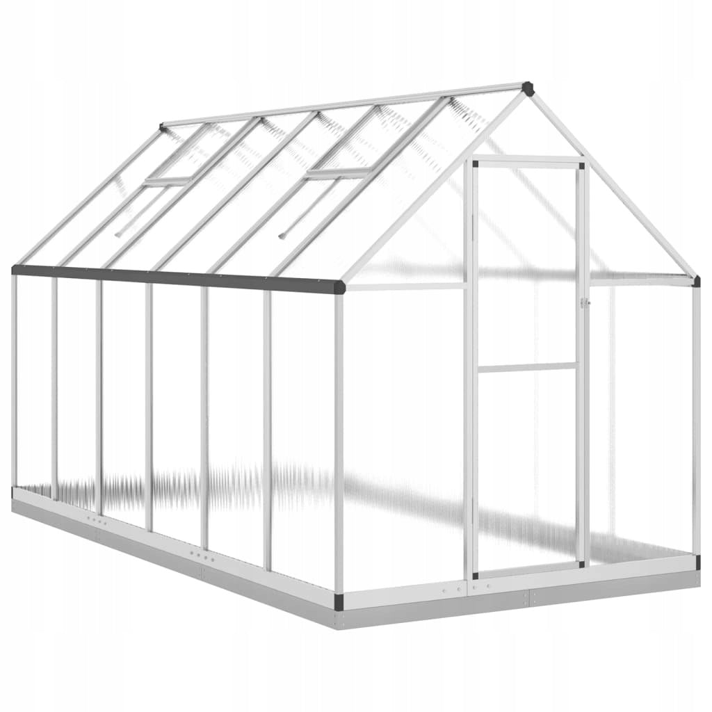 GARDEN GREENHOUSE WITH BASE FRAME SILVER 334X169X202CM ALUMINIUM Packaging status original