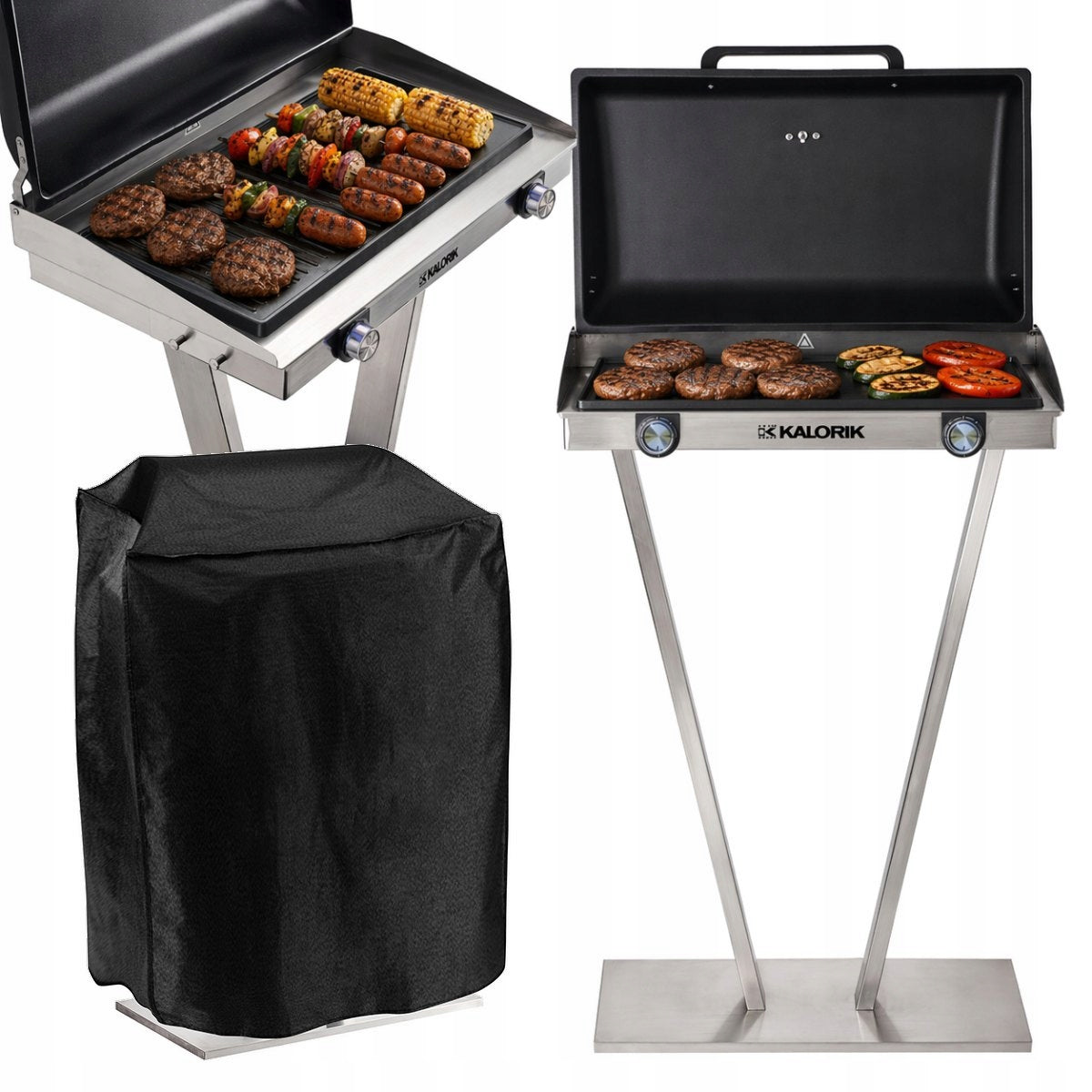 GARDEN GRILL 2500W 2ZONES COVER 58cm COVER IPX4 BALCONY WITHOUT SMOKE