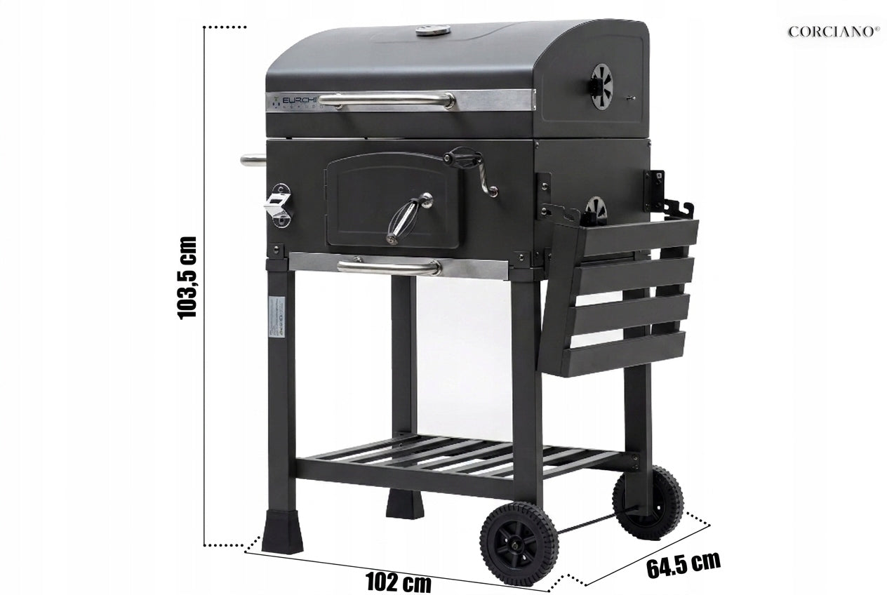 GARDEN GRILL CHARCOAL CAST IRON GRATE LARGE XXL GRATE ADJUSTMENT CORCIANO Packaging status original