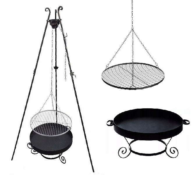 GARDEN GRILL TRIPOD FORGED GRATE 60 CM STAINLESS STEEL GRATE 6 HEARTH INOX Manufacturer Elektromet