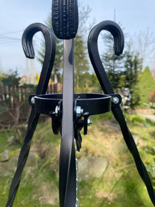 GARDEN GRILL TRIPOD GRATE CHROME +FIREPLACE 60cm Manufacturer no brand