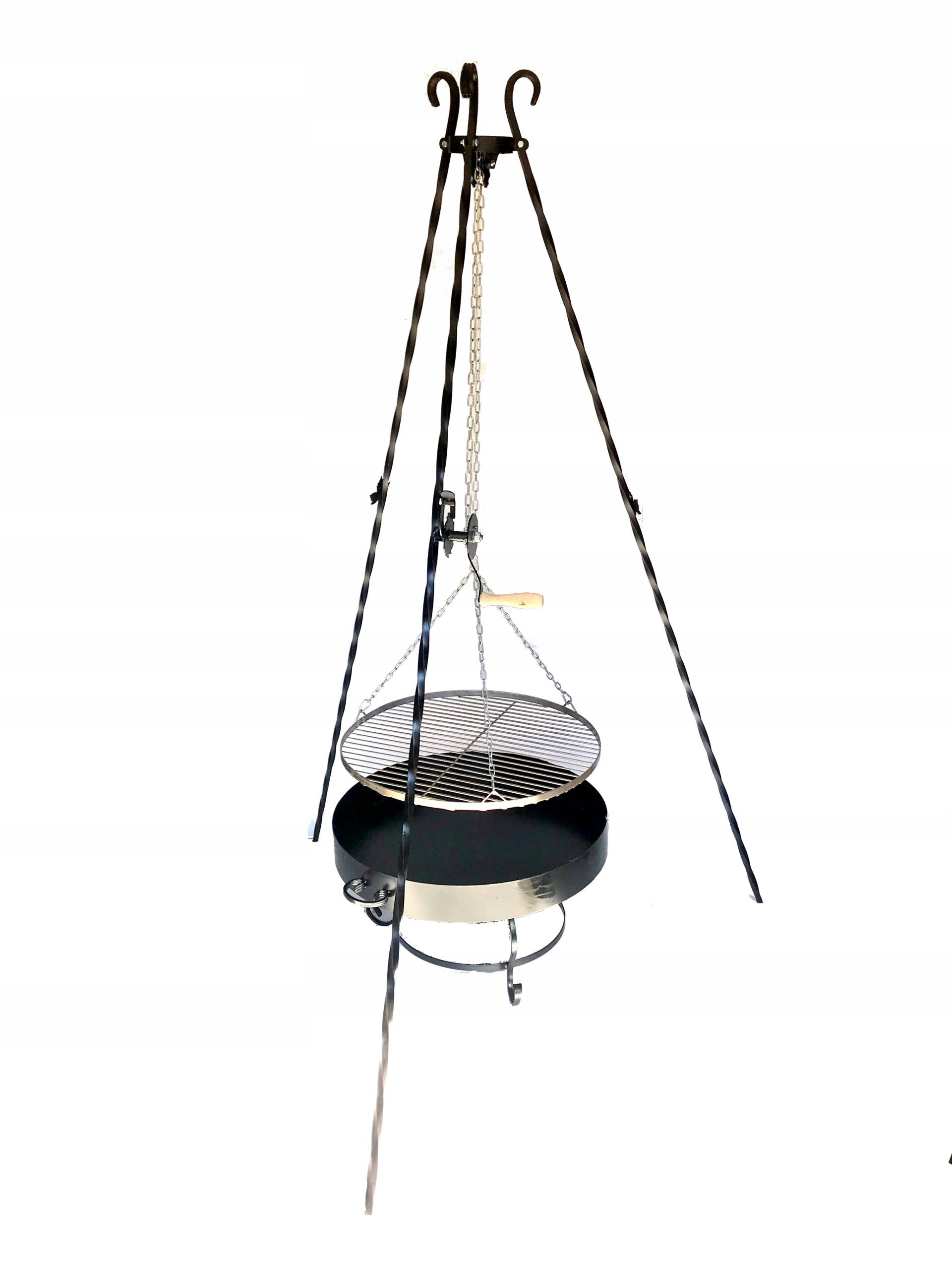GARDEN GRILL TRIPOD GRATE CHROME +FIREPLACE 60cm Packaging status original