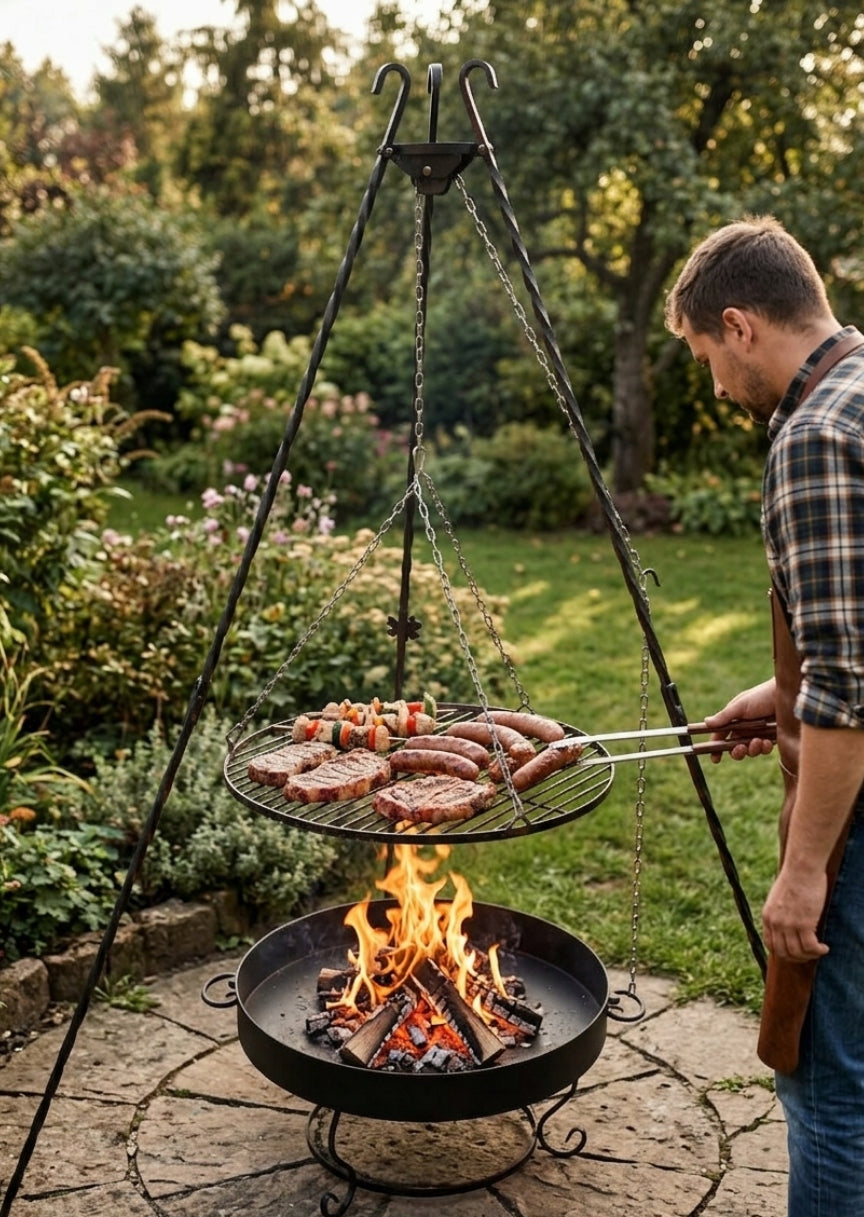 GARDEN GRILL TRIPOD + GRATE + HEARTH 60 CM Manufacturer code GRILL60